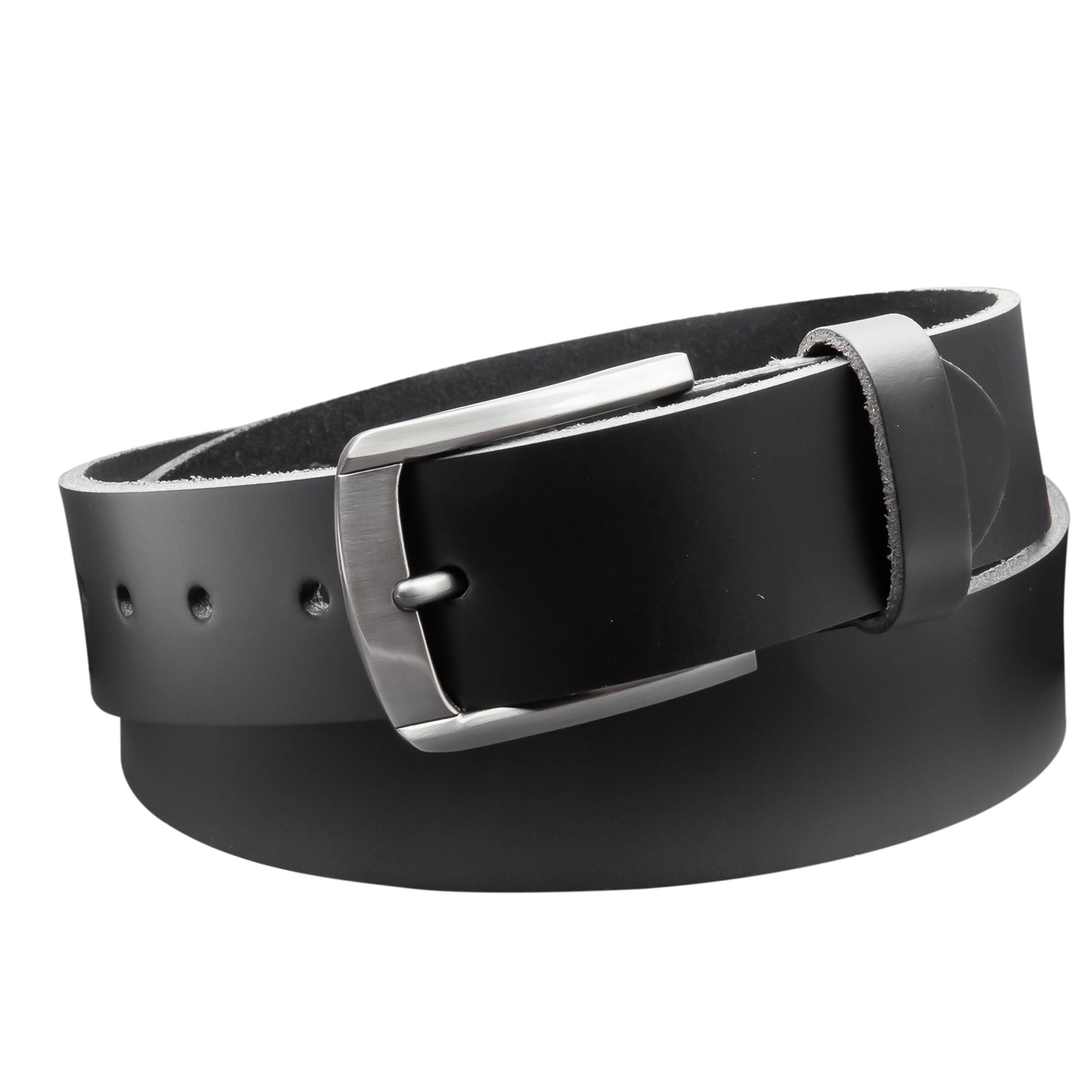 COLOGNEBELT Ledergürtel OM560-PL-Schwarz MADE IN GERMANY, Schwarz Kürzbar, 100 % Echtleder, Aus einem Stück, Unisex