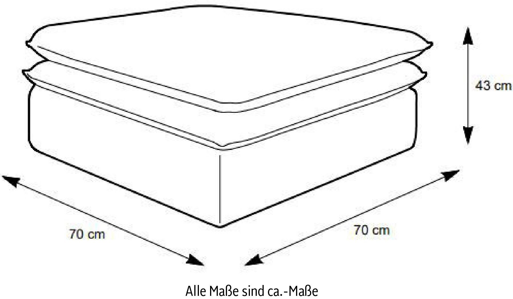 Places of und Hocker Sitzgruppe Set (2-tlg), klein Hochwertiger im Sessel Style Anthrazit Cord, PIAGGE