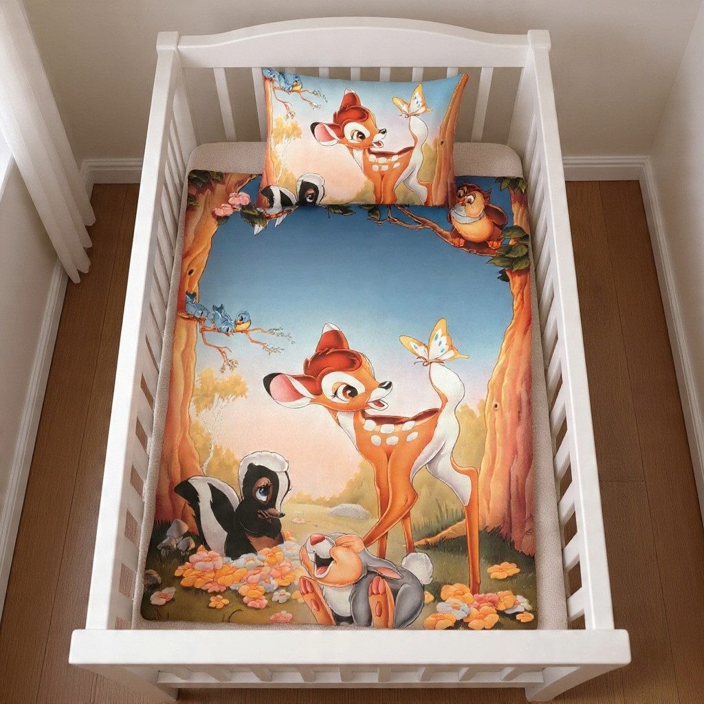 Herding Babybettwäsche Baby Bettwäsche Disney Bambi und Klopfer 100 x 135 cm 100% Baumwolle, 2 teilig, Langlebig