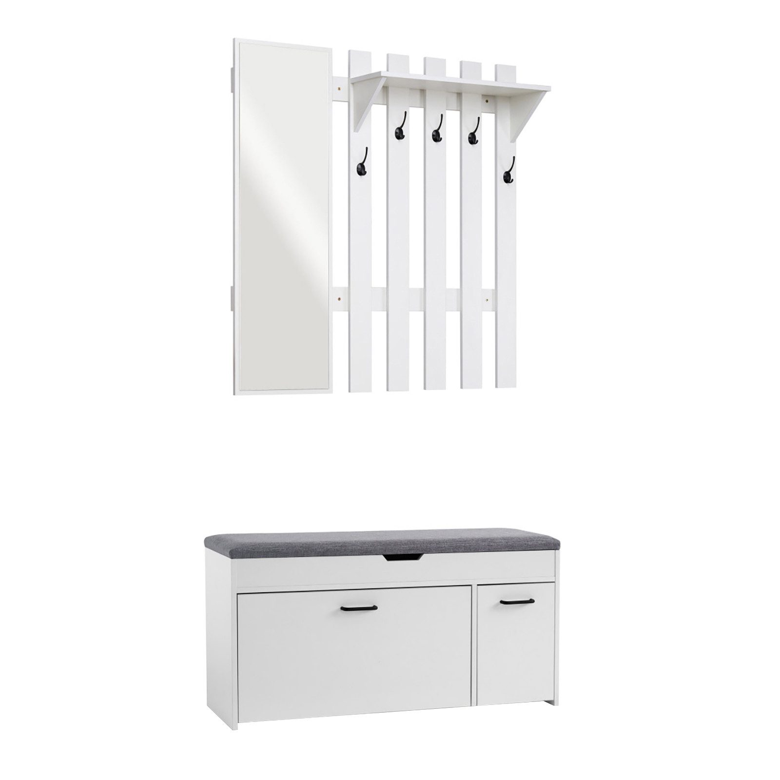 Mondeer Garderoben-Set (2-St), Garderobe mit Schuhbank, Garderobenpaneel mi günstig online kaufen