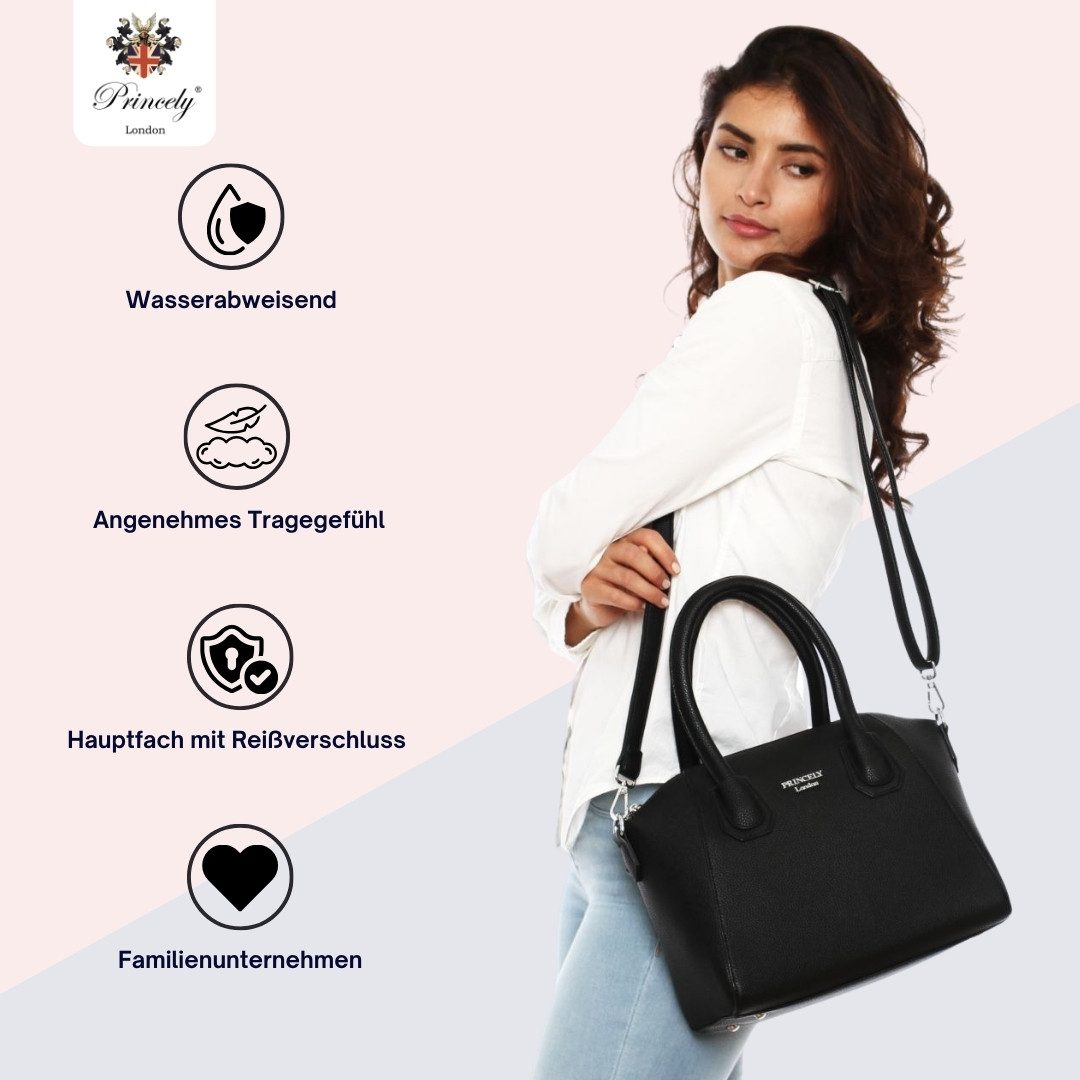 Princely London Henkeltasche Stella - Elegante Mittelgroße Damen Tasche mit abn. Schultergurt