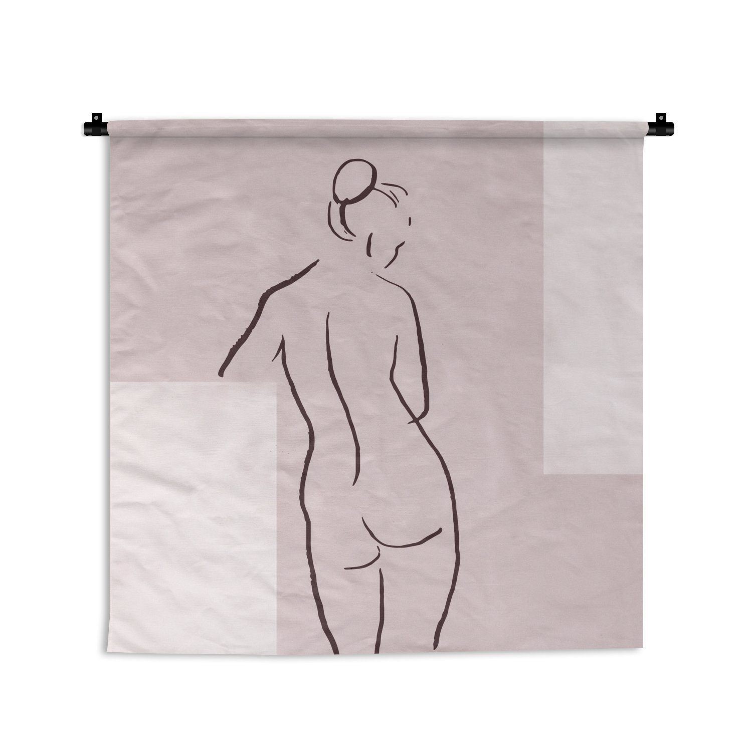 MuchoWow Wanddekoobjekt Frau - Strichzeichnung - Körper - Pastell, Wanddeko für Wohnzimmer, Schlafzimmer, Kleid, Wandbehang, Kinderzimmer