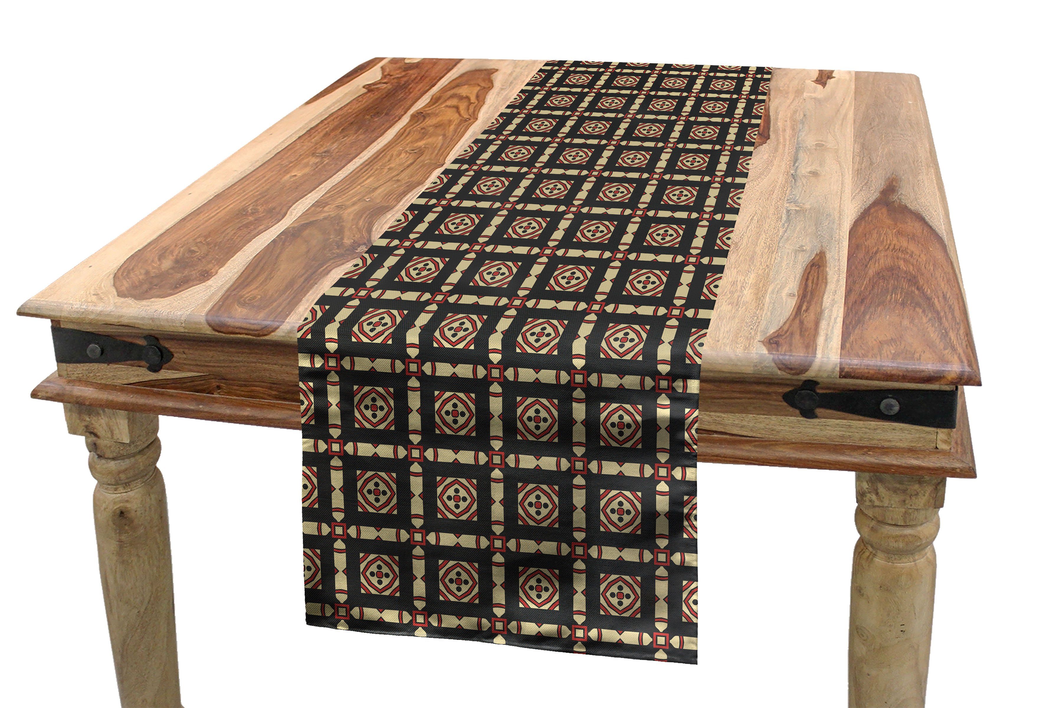 Abakuhaus Tischläufer Esszimmer Küche Rechteckiger Dekorativer Tischläufer, Abstrakt Retro und Geometrisches