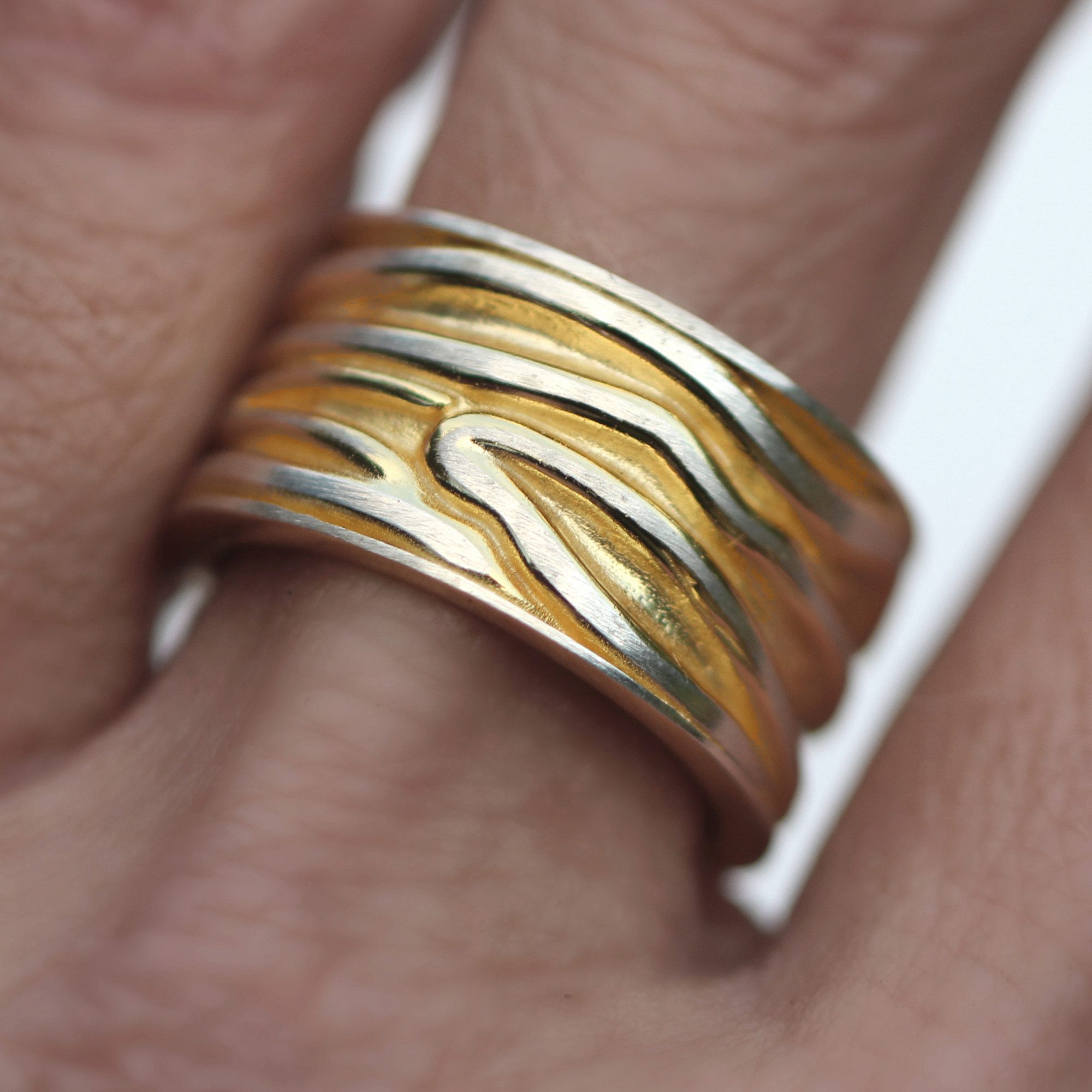 Villa Sorgenfrei Schmuckmanufaktur Silberring Goldene Düne. 925 Sterlingsil günstig online kaufen