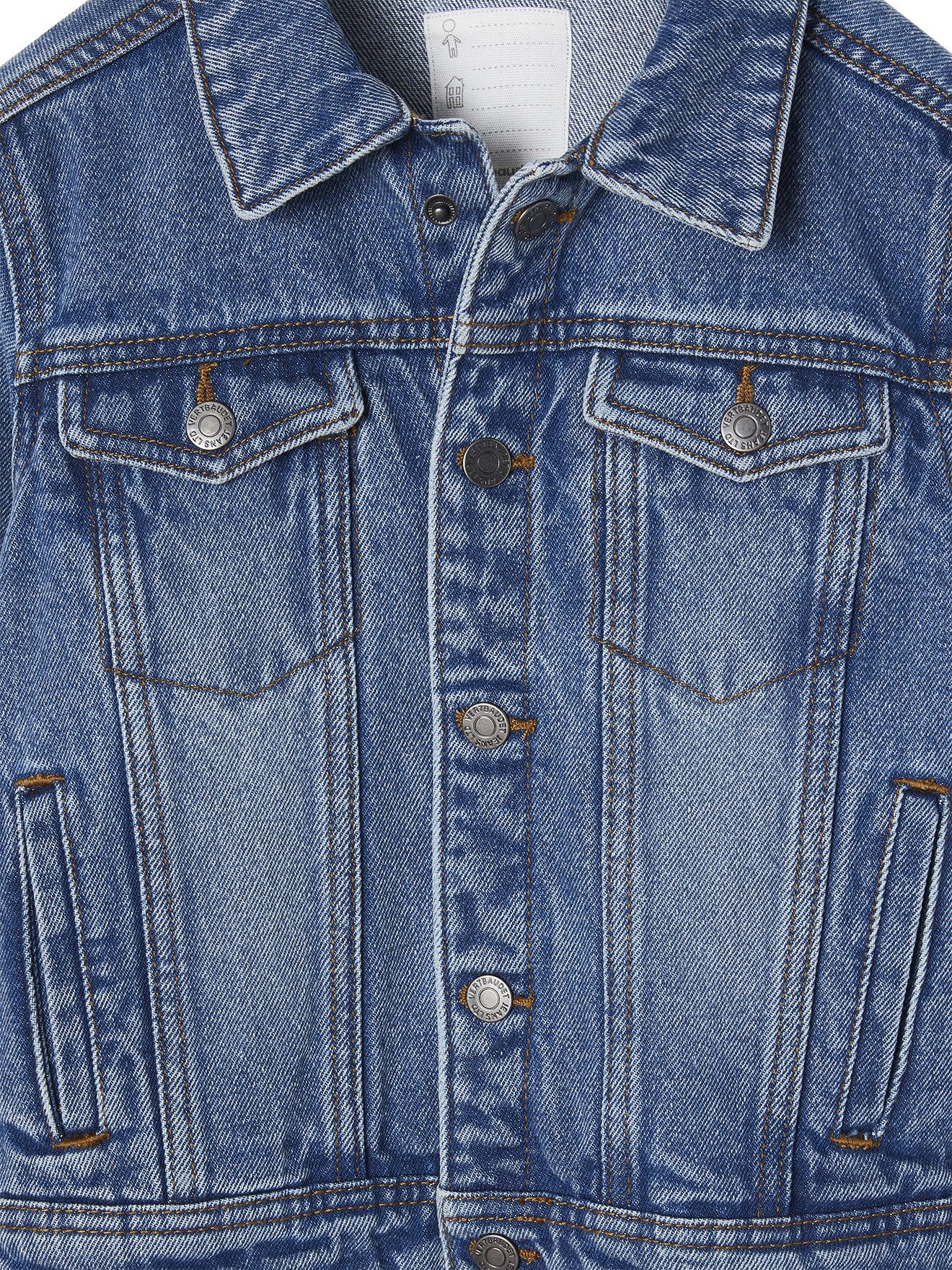 vertbaudet Blouson Jungen Jeansjacke mit Steppnähten
