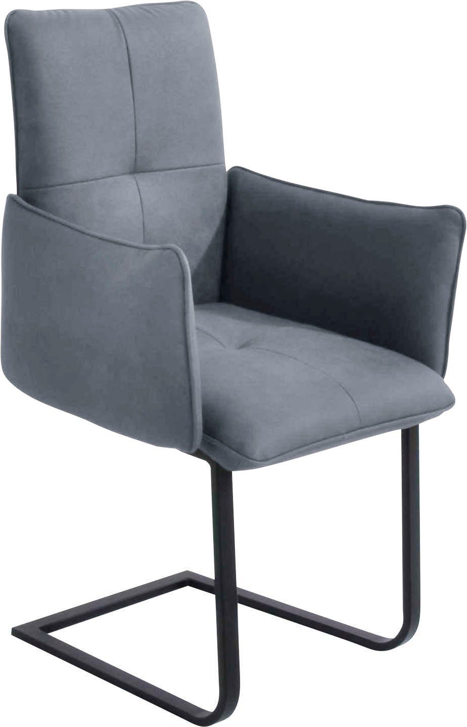 blau Komfort Metall schwarz, Gestell Wohnen K+W in Rücken Freischwinger, und Sitz im & Freischwinger, Steppung