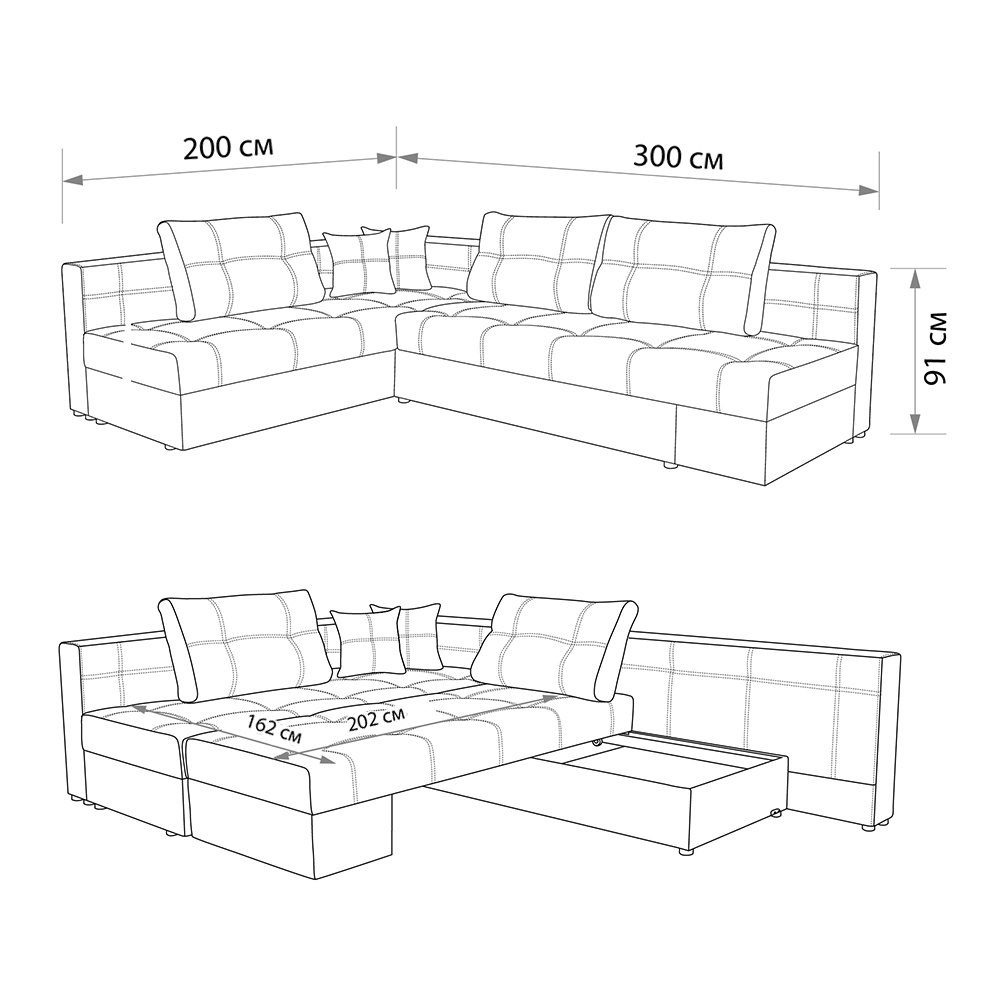 VitaliSpa® Ecksofa Schlafsofa Couch Eckcouch Bettfunktion mit rechts Schlaffunktion XXL, MILTON