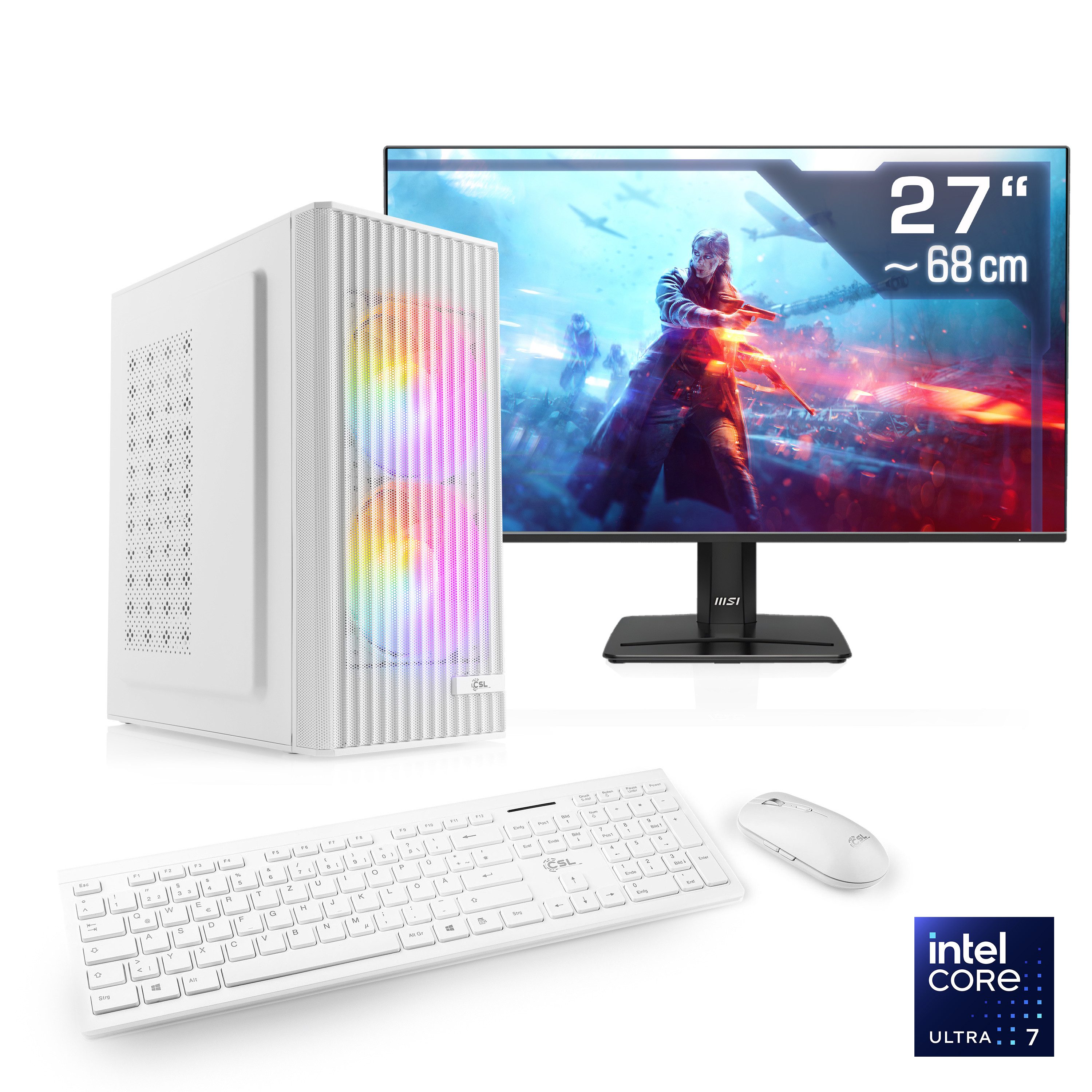 CSL Spectrum V25259 Gaming-PC-Komplettsystem (27", Intel® 265KF, GeForce RTX 5060, 32 GB RAM, 1000 GB SSD)