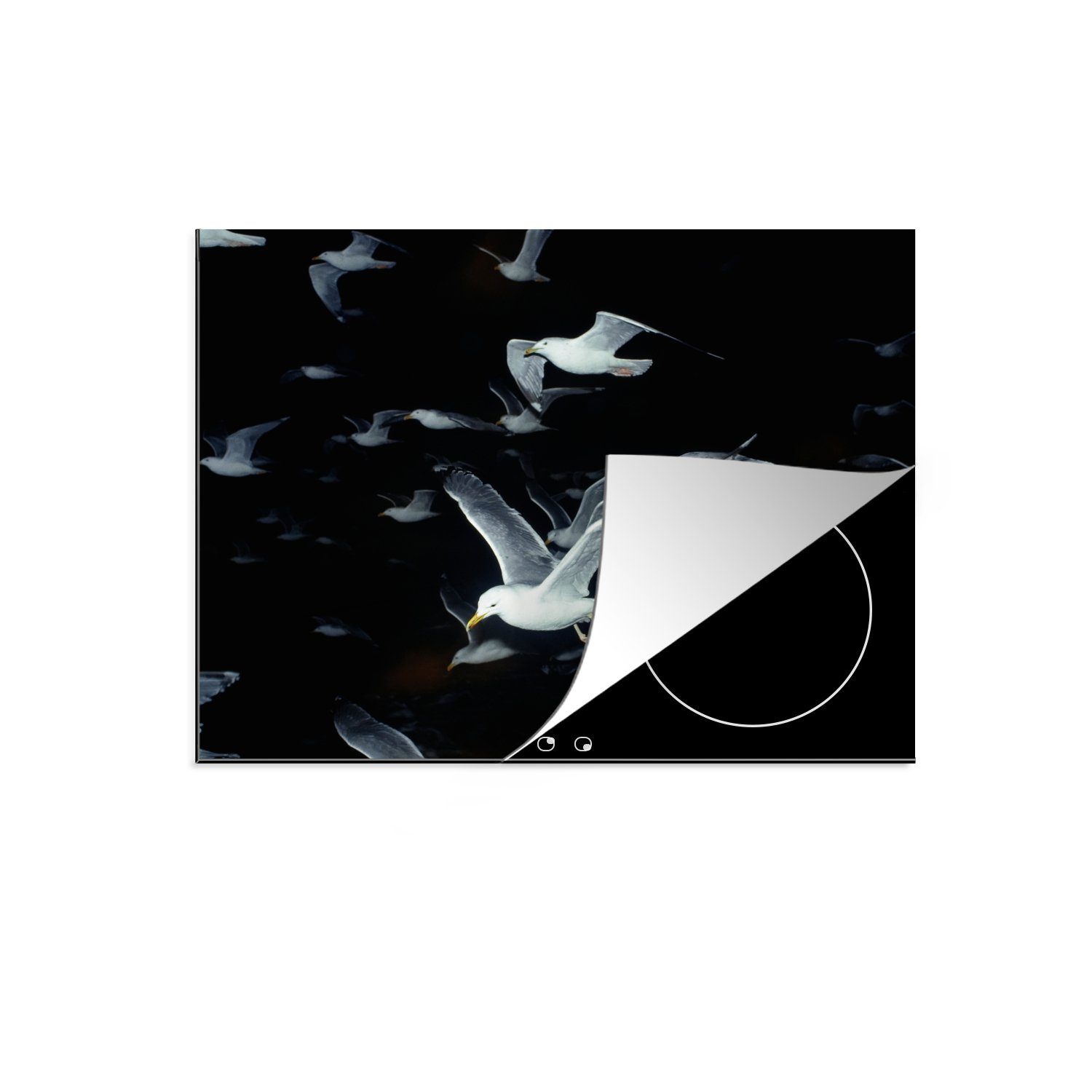 Informationen zum Versandhandel MuchoWow Herdblende-/Abdeckplatte Vogel die - Schwarm, (1 cm, Induktionsmatte küche, Ceranfeldabdeckung tlg), - Vinyl, für 59x52 Schwarz