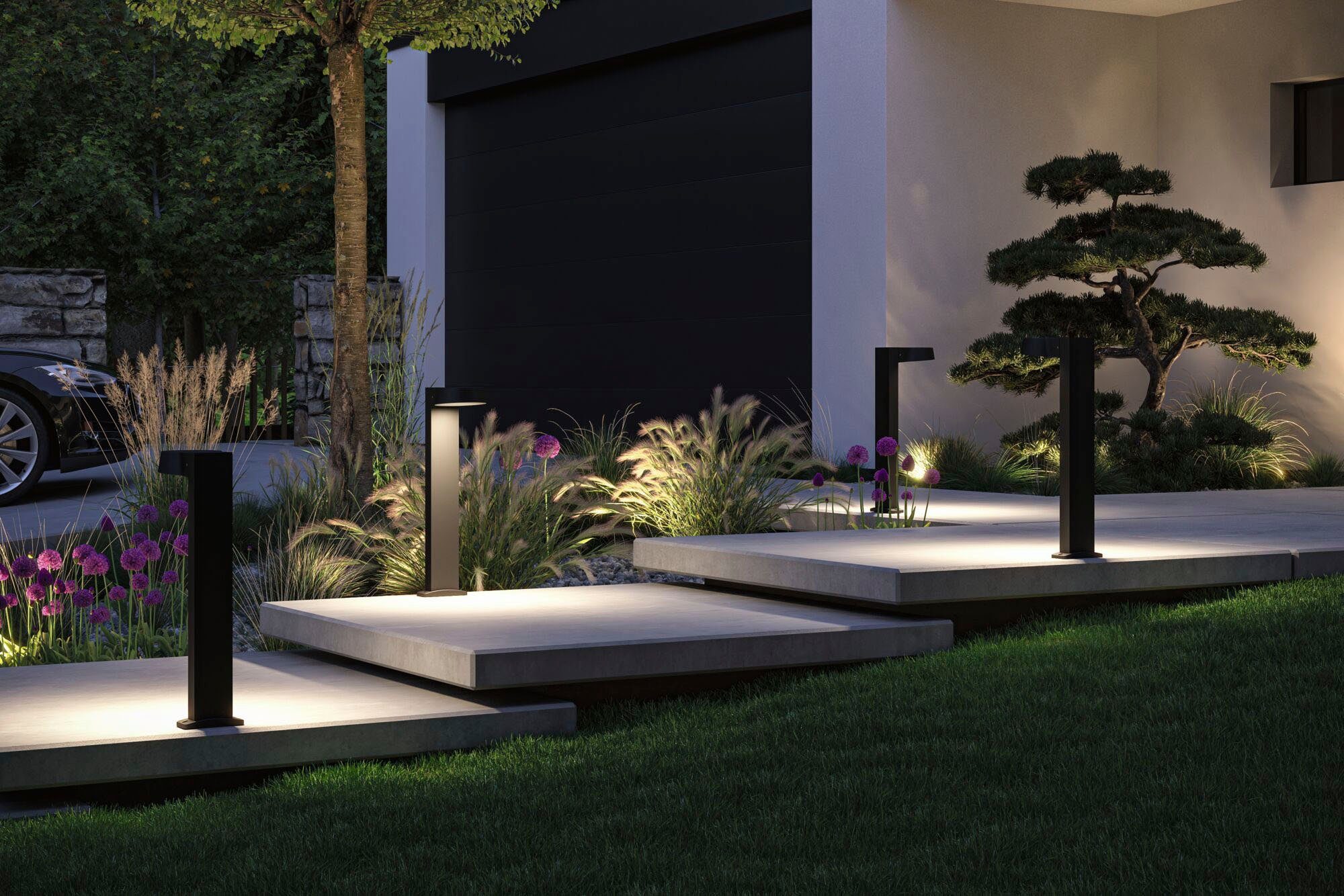 Paulmann LED Pollerleuchte Outdoor 230V Capea Grand IP44 anthrazit, LED fest integriert, Warmweiß, Outdoor 230V Capea Grand IP44 anthrazit