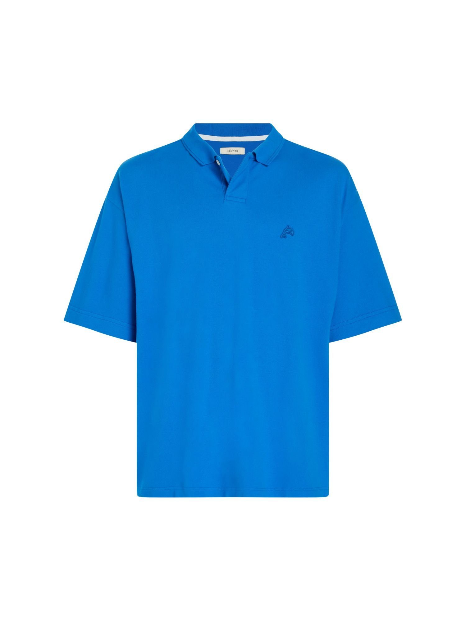 Esprit Poloshirt Relaxed Fit Poloshirt mit Dolphin-Badge BLUE