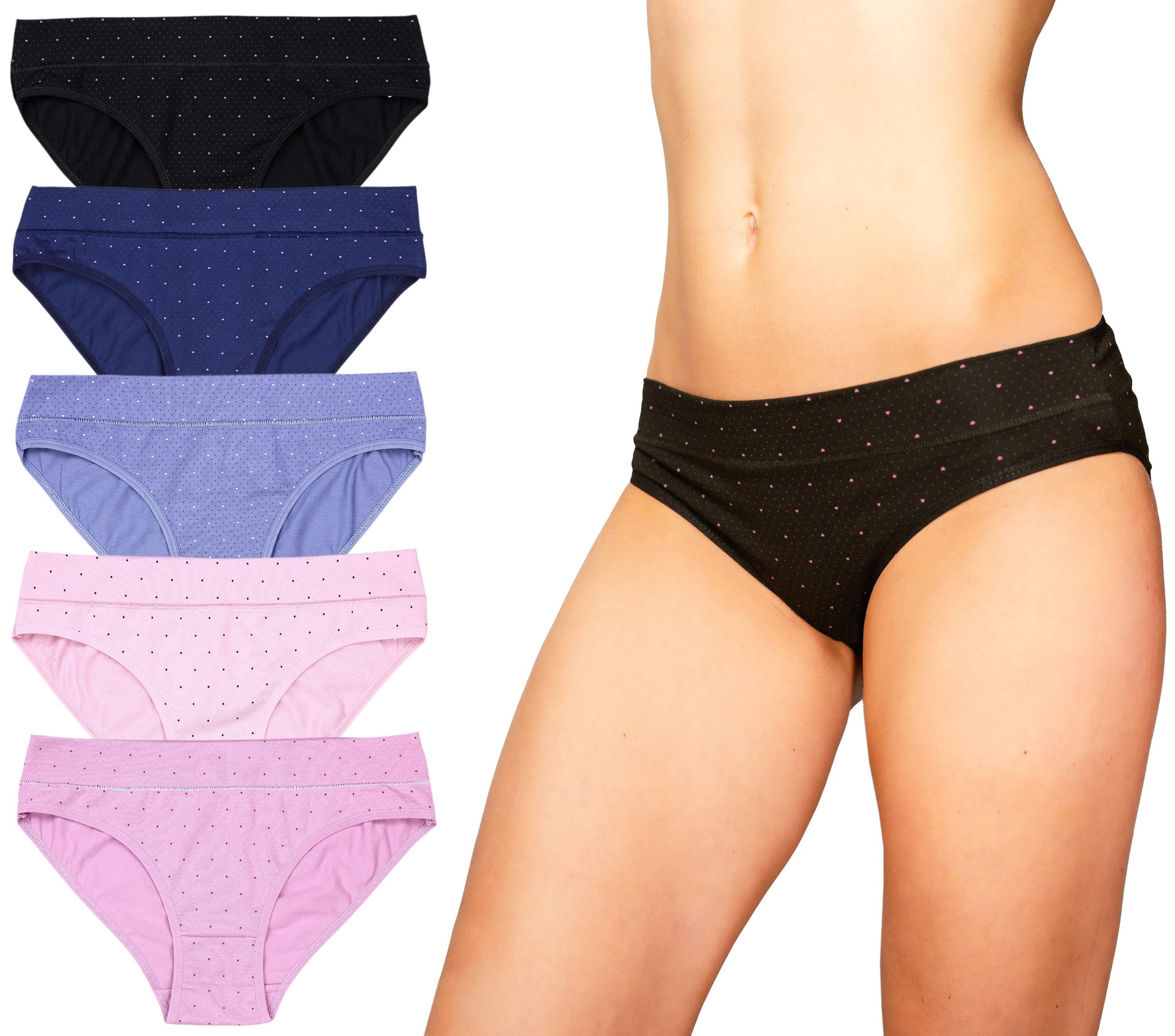 Slip Damen Slips Baumwolle Unterwäsche 5er Pack