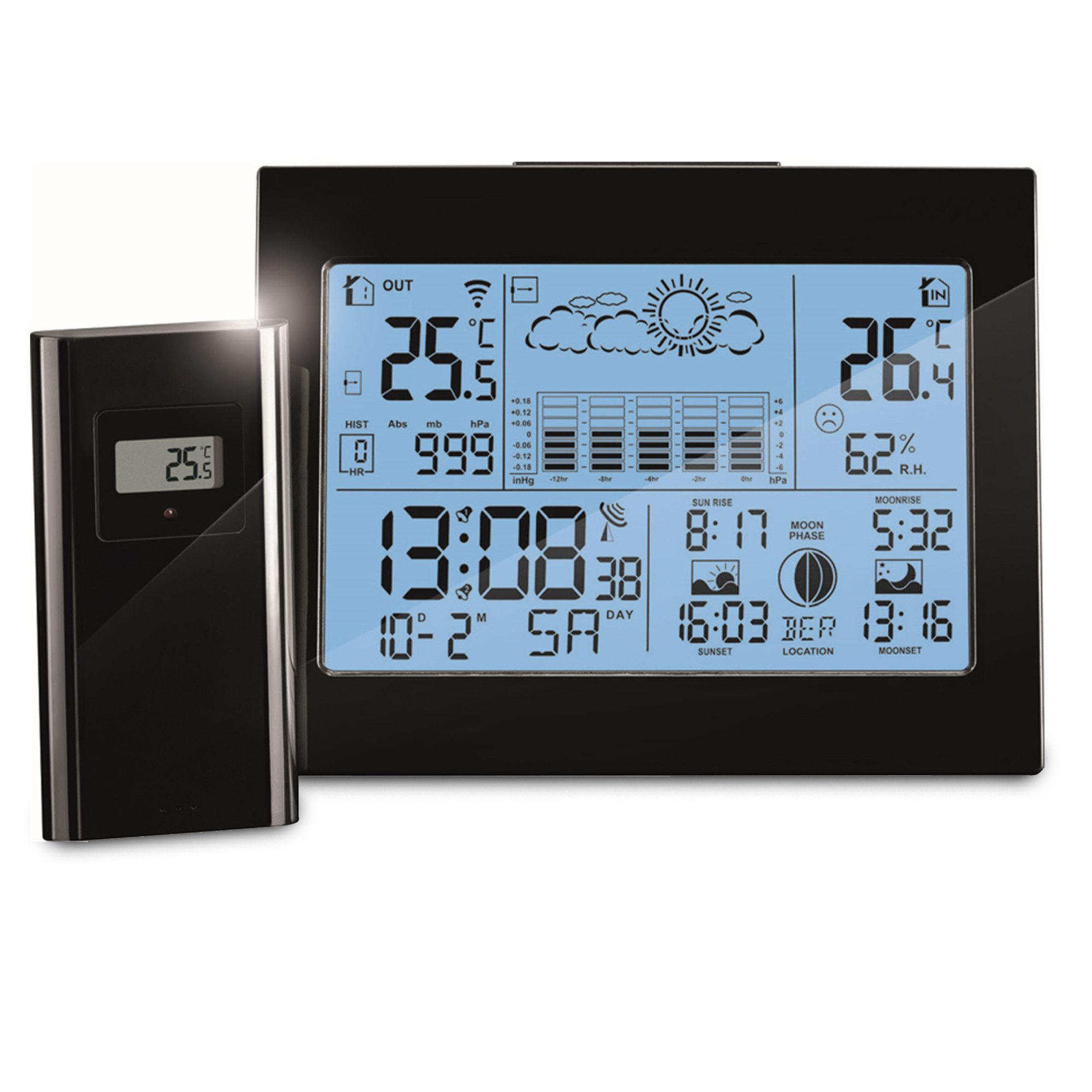 Klimamesser LCD Funk Wetterstation mit Außensenor günstig online kaufen
