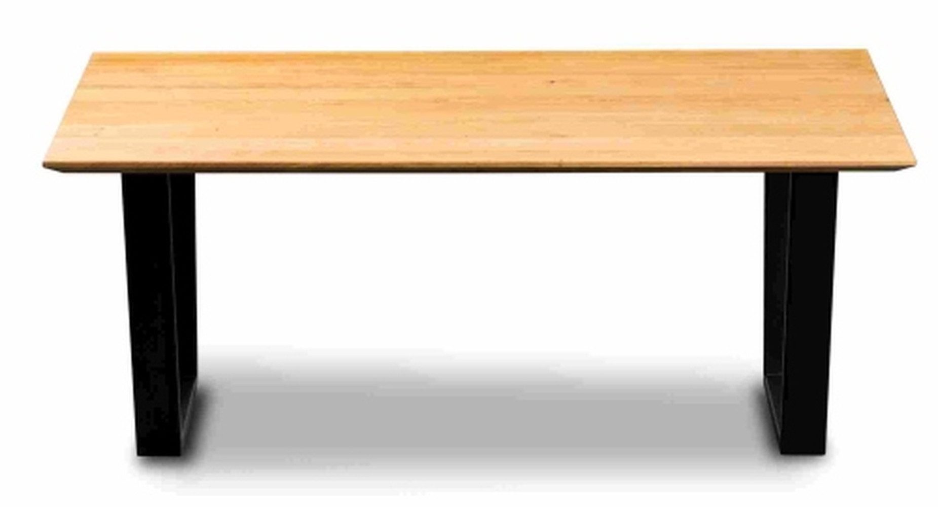 M2 Kollektion Couchtisch Gestell Metall schwarz / Platte Wildeiche massiv - 110x45x30 (BxHxT)