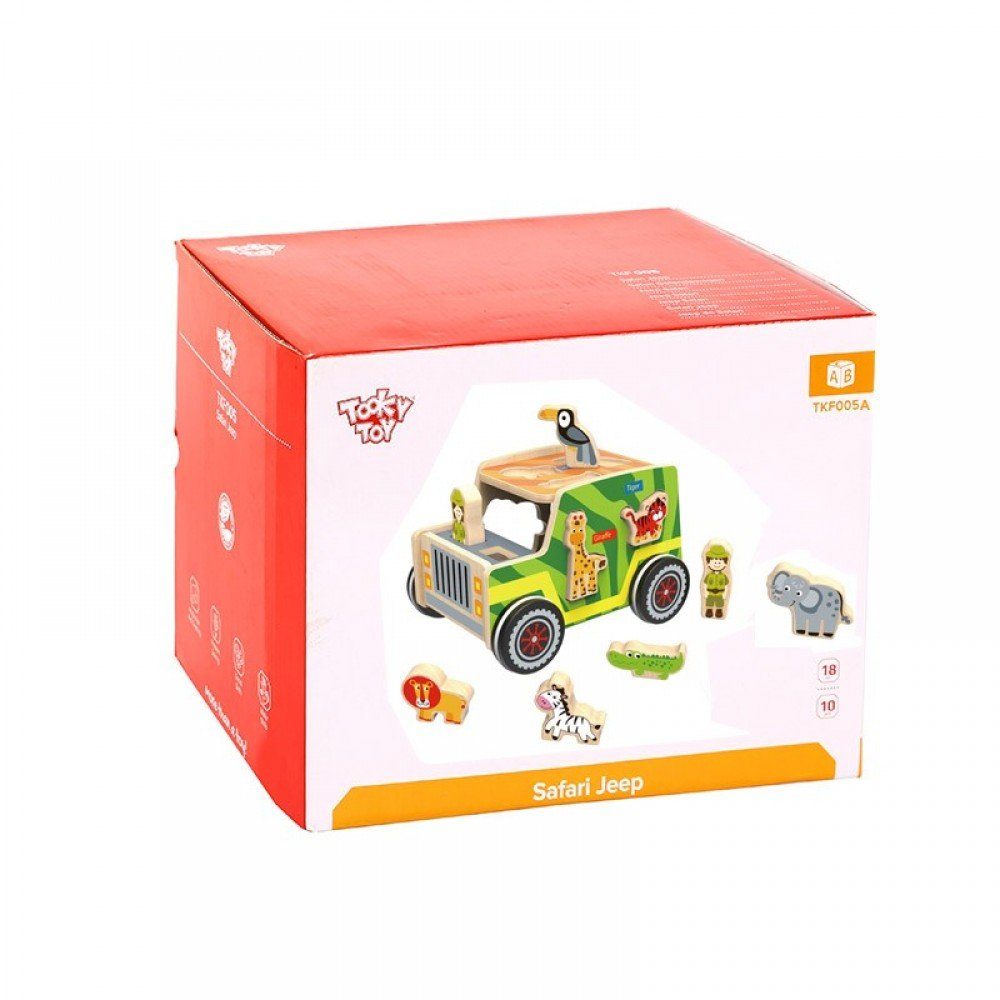 Safari Holz Jeep, grün aus Formsortierer TKF005A zehn Spielcenter Sortierspiel Toy Formen Tooky