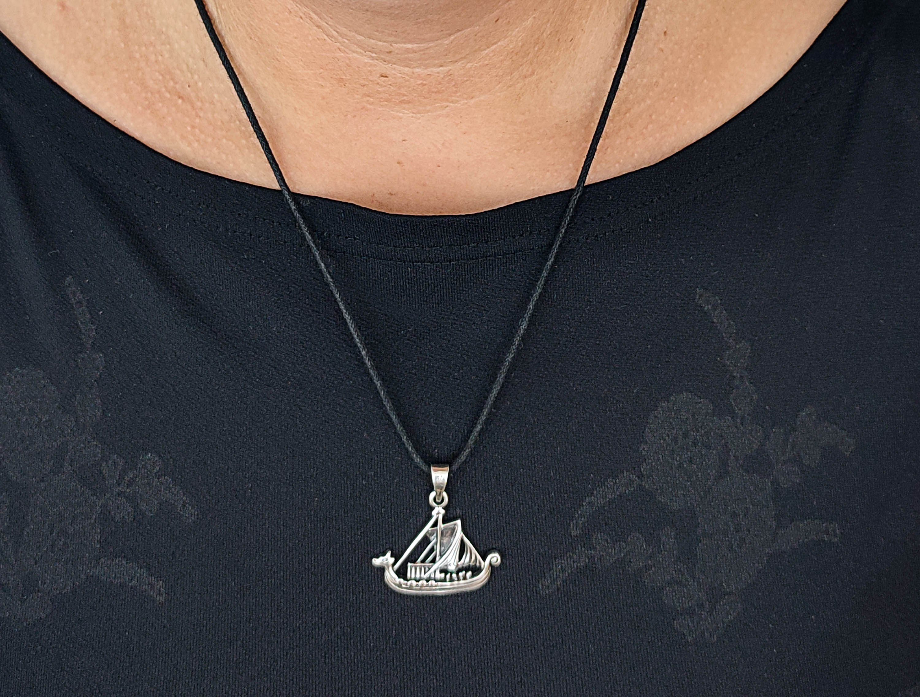 Kiss of Leather Kettenanhänger Wikingerschiff Anhänger 925 Silber Wikinger Schiff Boot Drachenboot