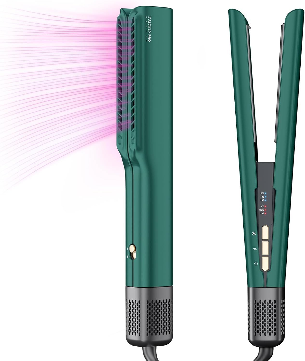 PARWIN PRO BEAUTY Glätteisen Ionen Air Haarglätter ohne Heizplatten für nasses Haar, Luft Glätteisen mit Ionen Technologie Anti Frizz Styler 1200W