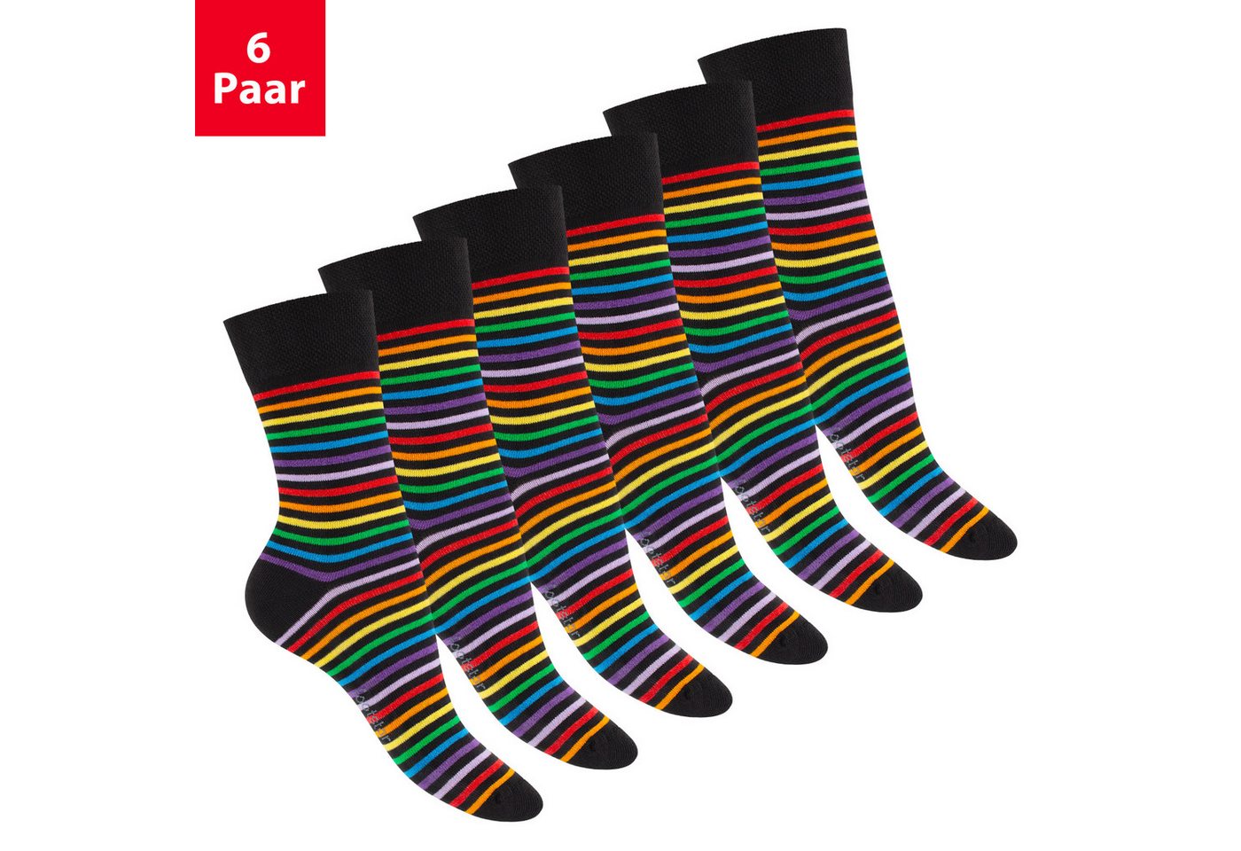 Footstar Socken Damen & Herren Ringel Socken (6 Paar)