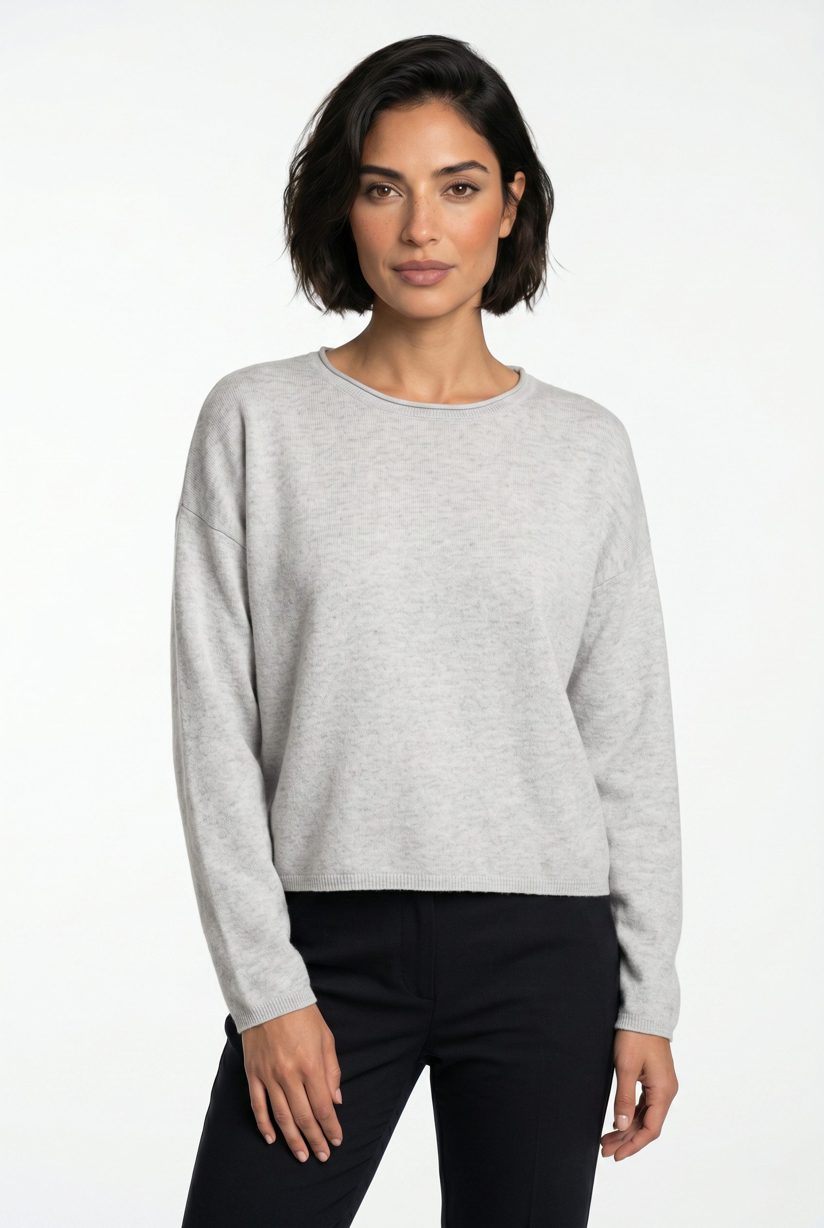 Vero Moda Strickpullover VMEXCITING PLAIN LS O-NK ROLL PULLOV BOO