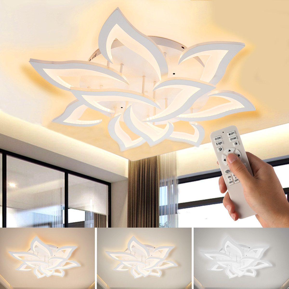 oyajia Deckenleuchte 10 Köpfe LED Deckenleuchte 82cm, Blumenförmiges Wohnzimmer Deckenlampe, LED fest integriert