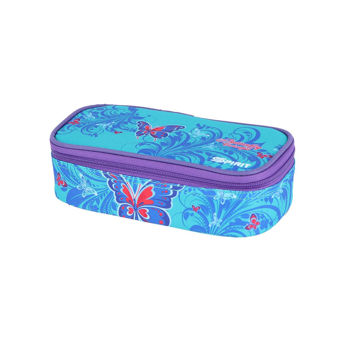 Spirit Federmäppchen SPIRIT Schüler Etui Federmäppchen MY BAG 1-Zipper Blau Schmetterling