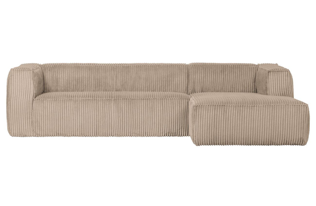 WOOOD Ecksofa Bean mit Cordbezug, rechts, Sand