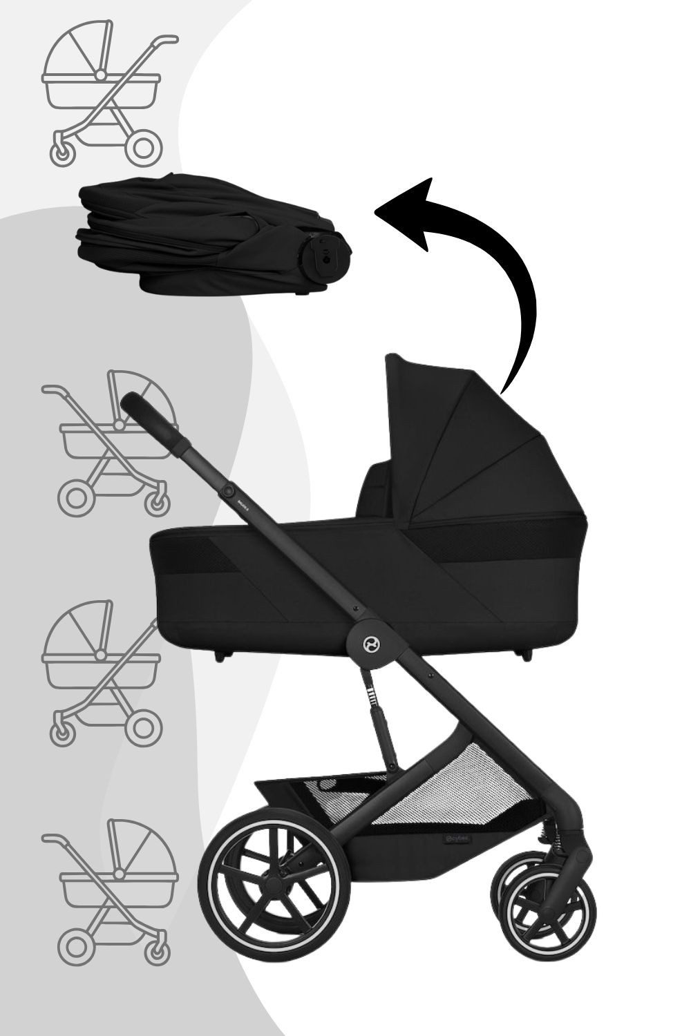 Cybex Kombi-Kinderwagen Balios S Lux Kinderwagen inkl. Babywanne schwarz