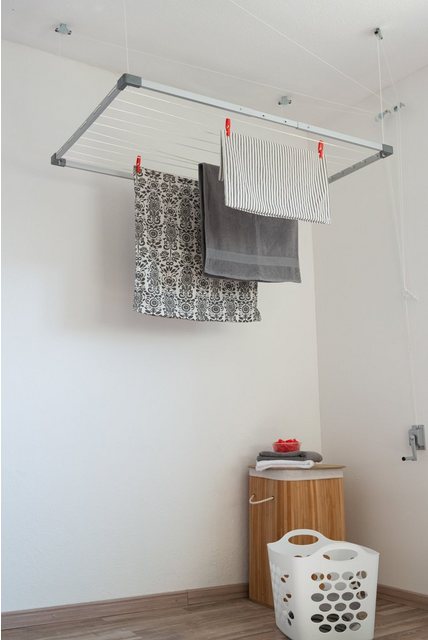 DRY-SMART Wäscheständer FLEX, Erweiterbar bis zu 16 m Trockenlänge, Platzsparend