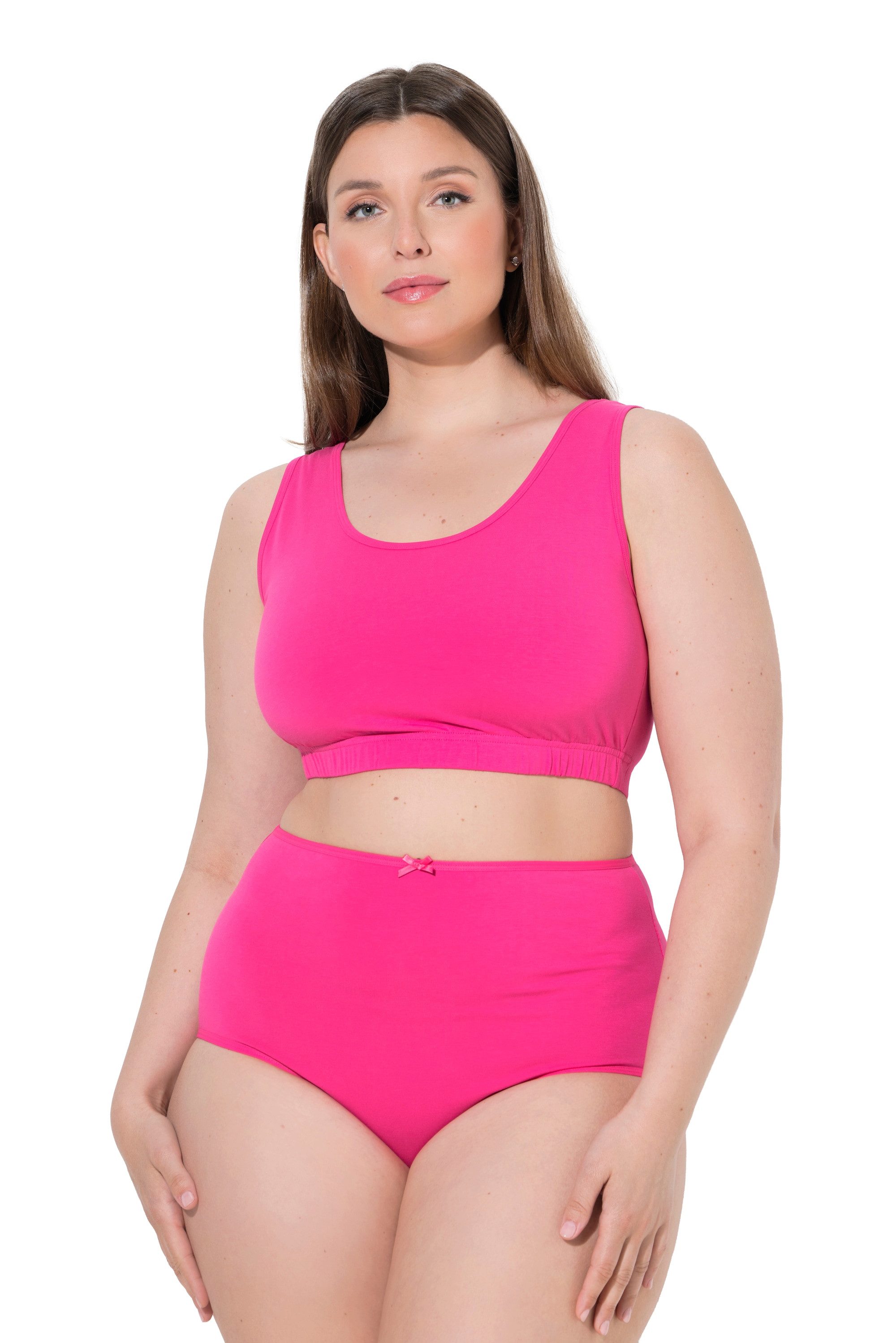 Ulla Popken Bustier Bustiers 2er-Pack Ringel/einfarbig Rundhals