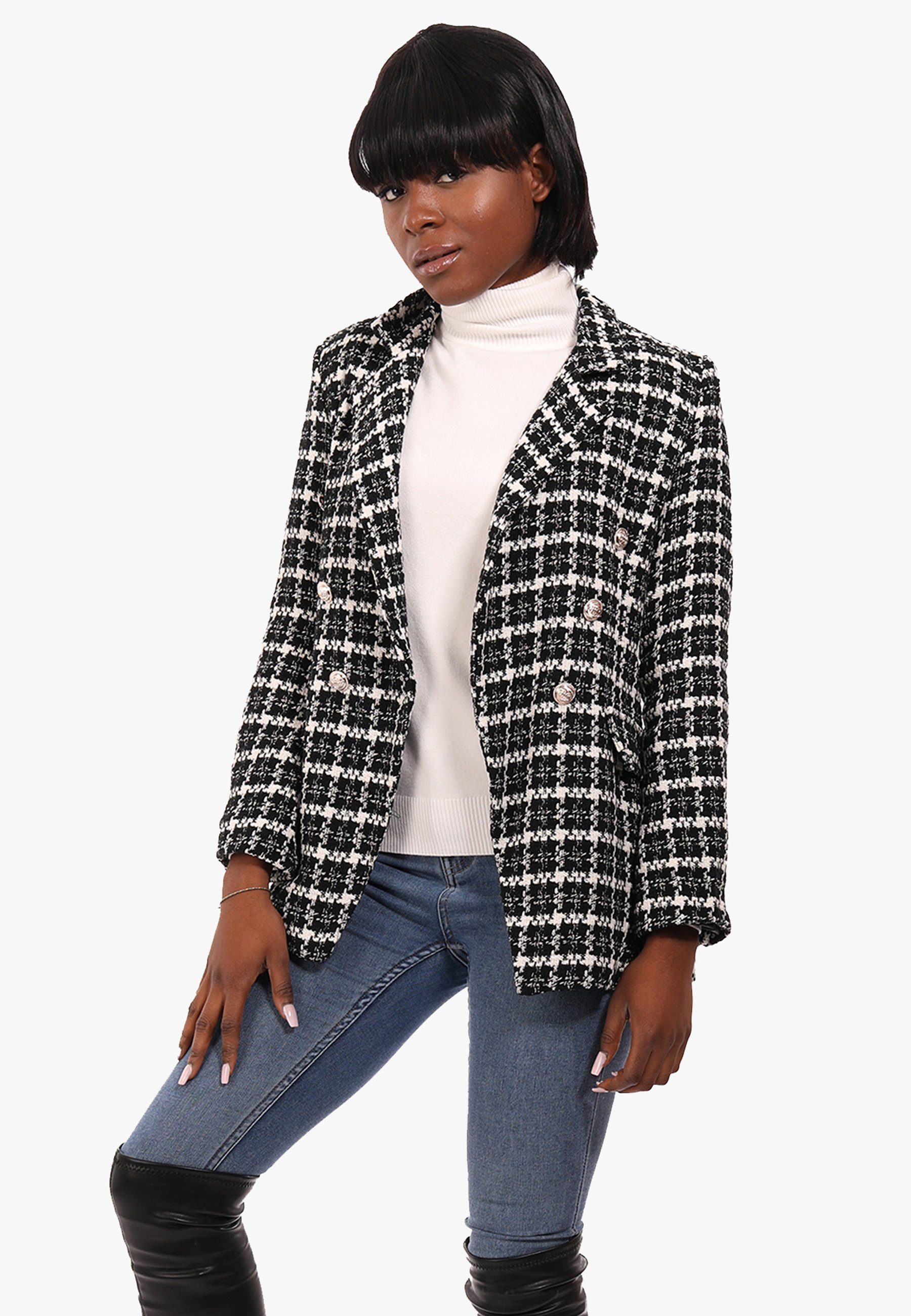 YC Fashion & Style Jackenblazer Jackenblazer mit Reverskragen (1-tlg) mit Reverskragen