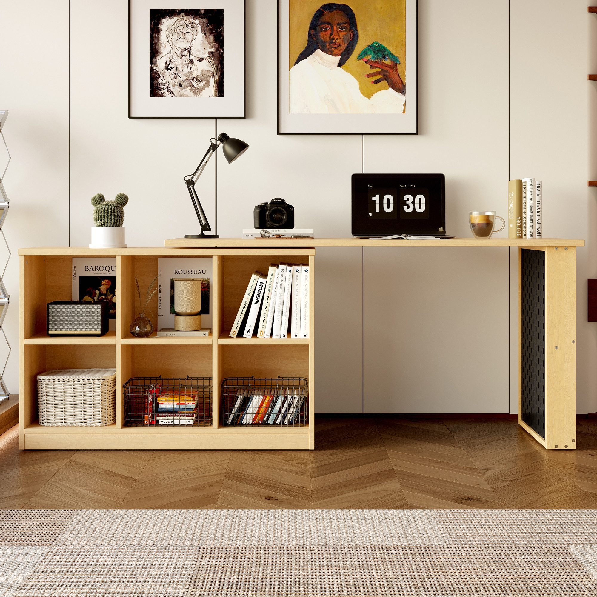TavilaEcon Schreibtisch Multifunktionaler Bürotisch in L-Form, günstig online kaufen