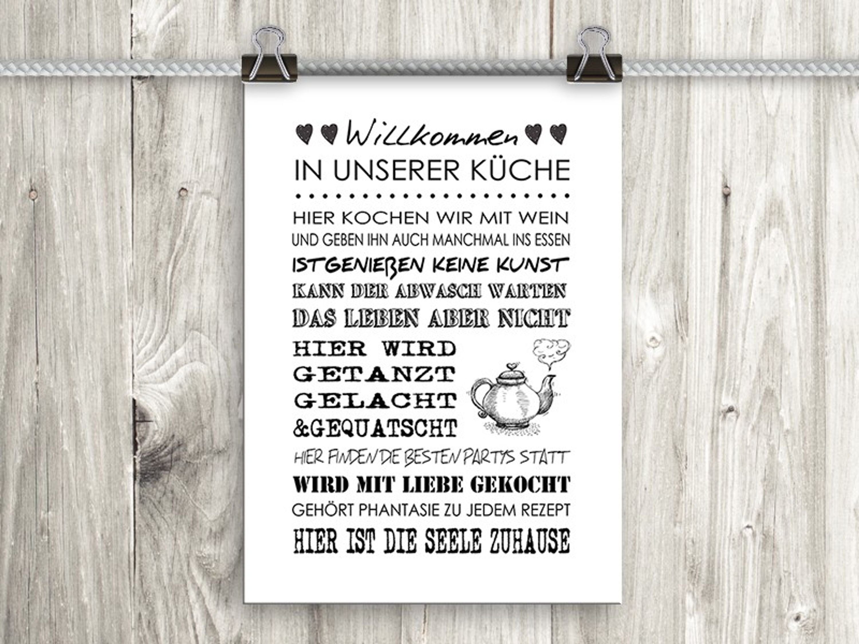 artissimo Poster Poster mit Spruch DinA4 Bild Wandbild Küchenbild Küche Küchenregeln, Zitate und Sprüche: Küchenregeln