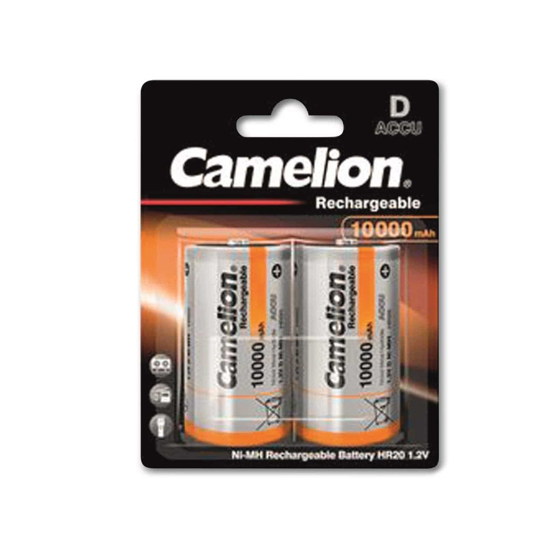 Camelion CAMELION NiMH-Mono-Akku 10.000 mAh, 2 Stück Akku-Set