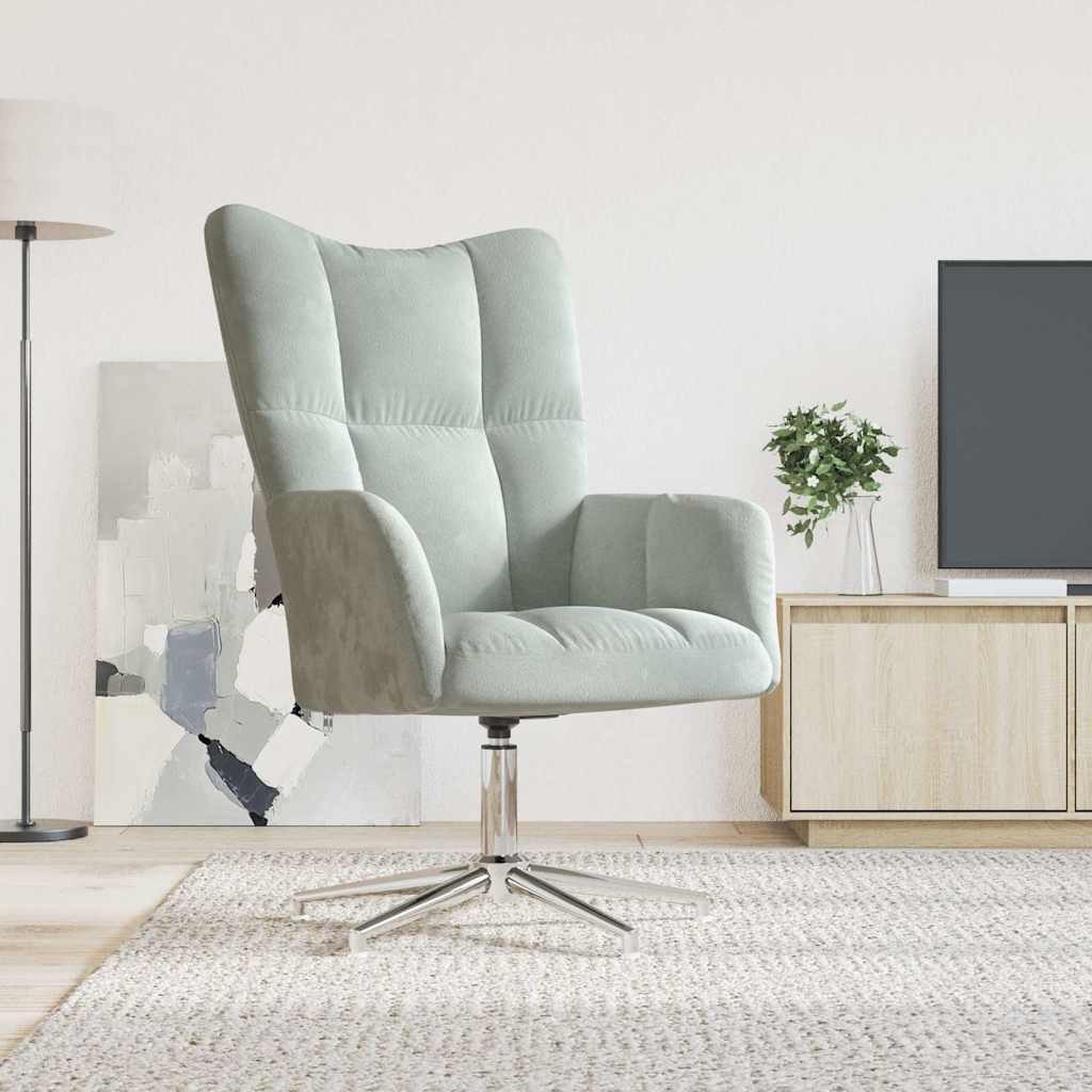furnicato Relaxsessel Hellgrau Samt (1-St)