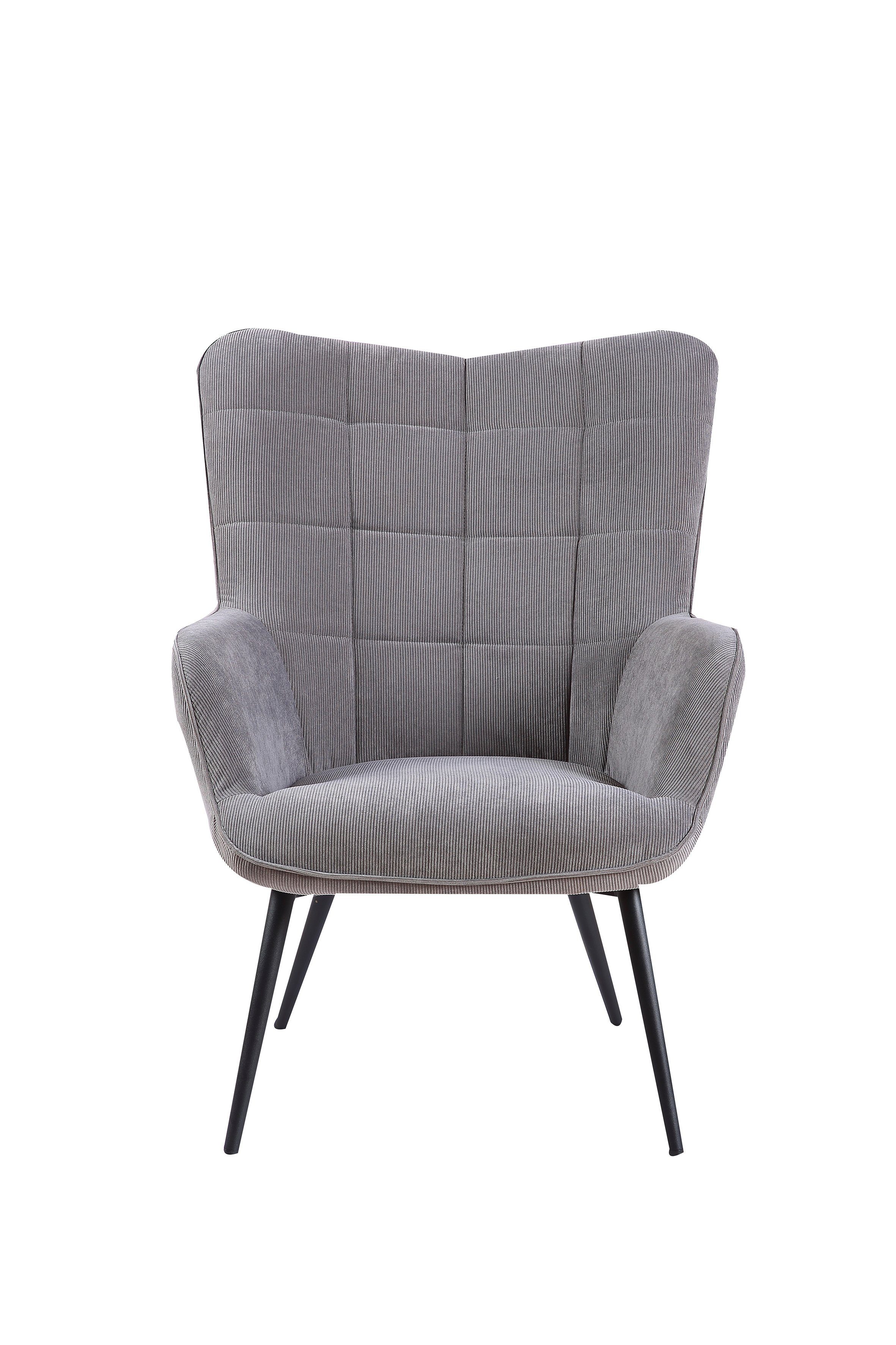 byLIVING Sessel Uta (Bezug: Samt, Webstoff, Cord, Grob-Cord, Bouclè / Farbe: dunkelgrün, sandfarben, grau, dunkelgrau, schwarz, off white), passender Hocker separat erhältlich