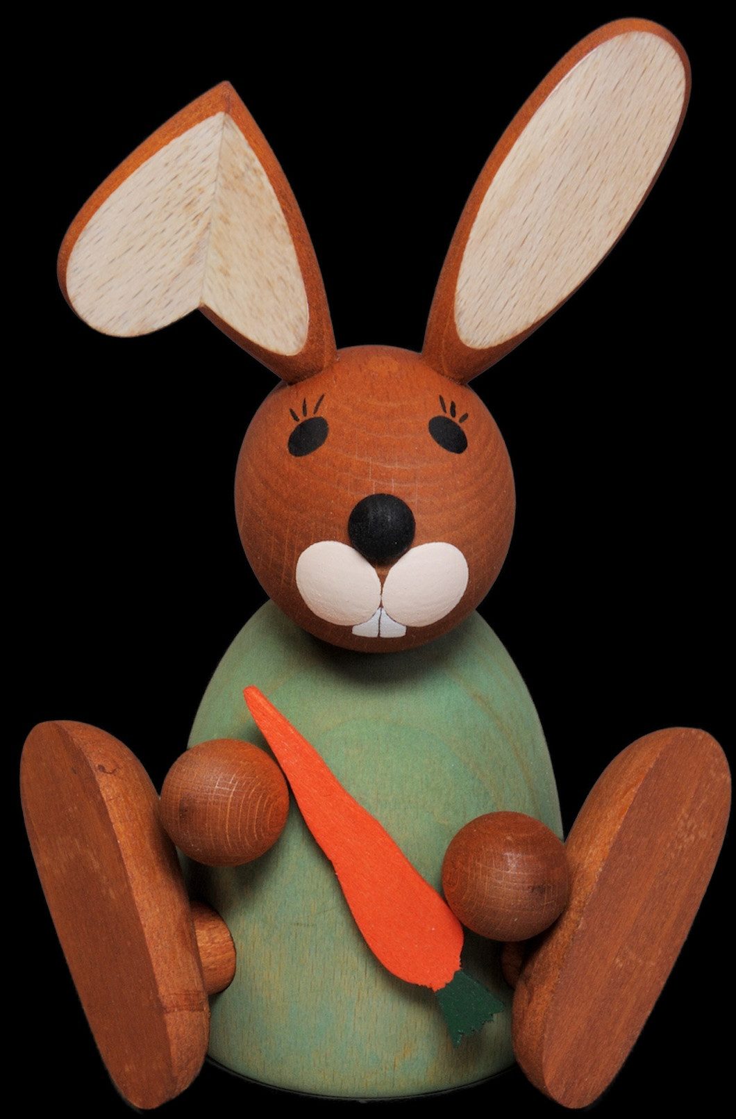 Erzgebirgische Volkskunst Richard Glässer GmbH Osterhase Richard Glässer Hase grün sitzend mit Möhre