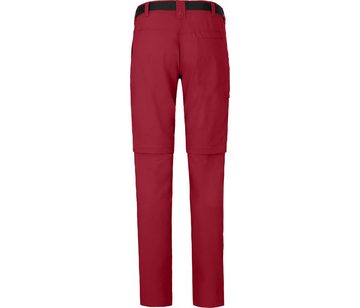 Bergson Zip-off-Hose BENNETT Zipp-Off (slim) Damen Wanderhose, vielseitig, pflegeleicht, Normalgrößen, dunkelrot