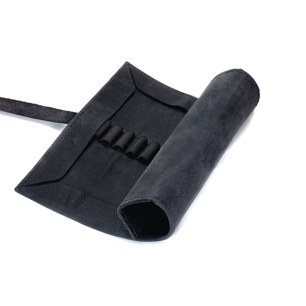 Jahn-Tasche Pencilbag Stifterolle / Roll-Mäpppchen Gr. L Leder Blau-Schwarz, Jahn-Tasche 015