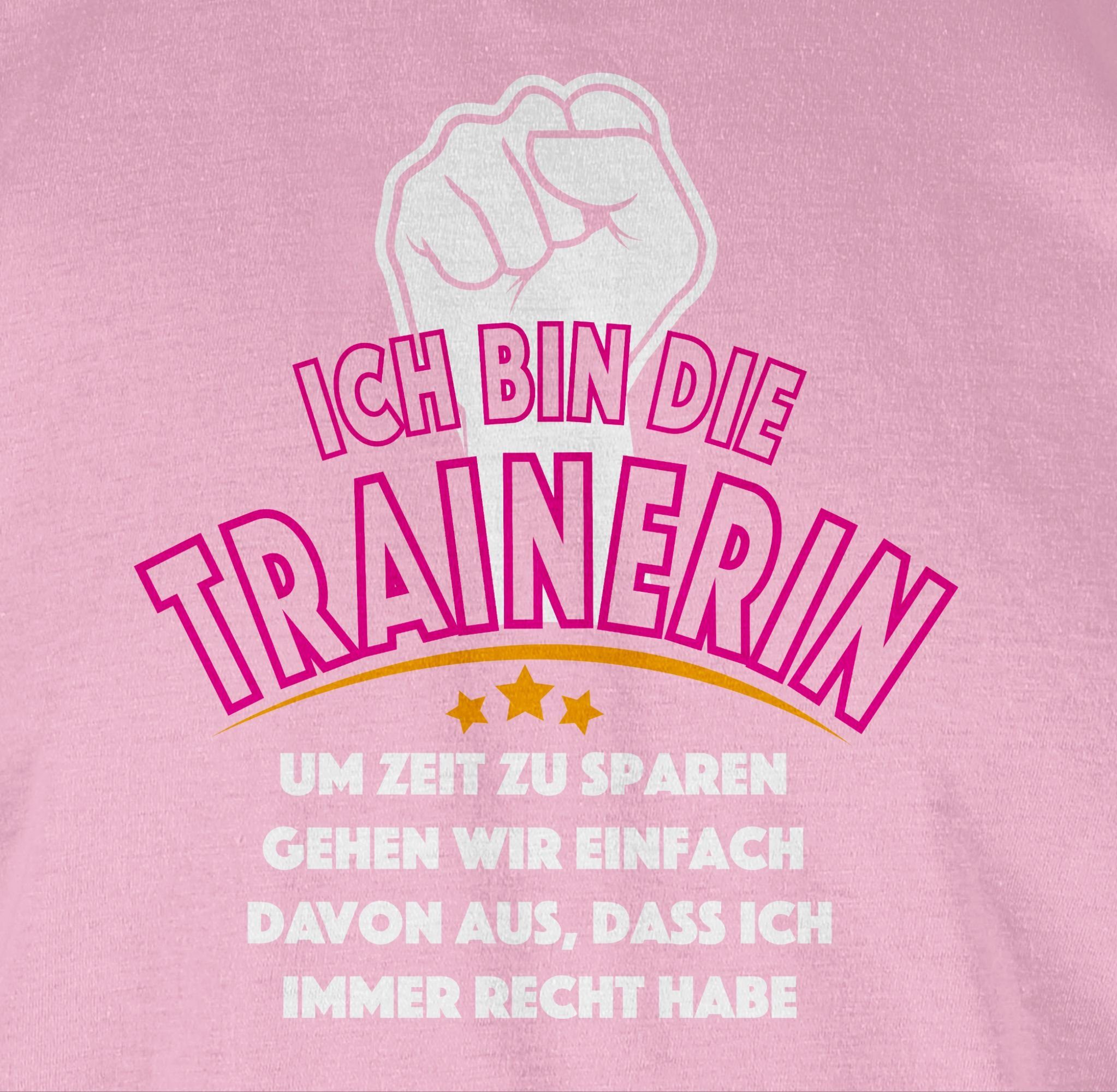 Damen Shirts Shirtracer T-Shirt Ich bin die Trainerin - Sport Zubehör - Damen Premium T-Shirt (1-tlg) Wandern, Football und Co.