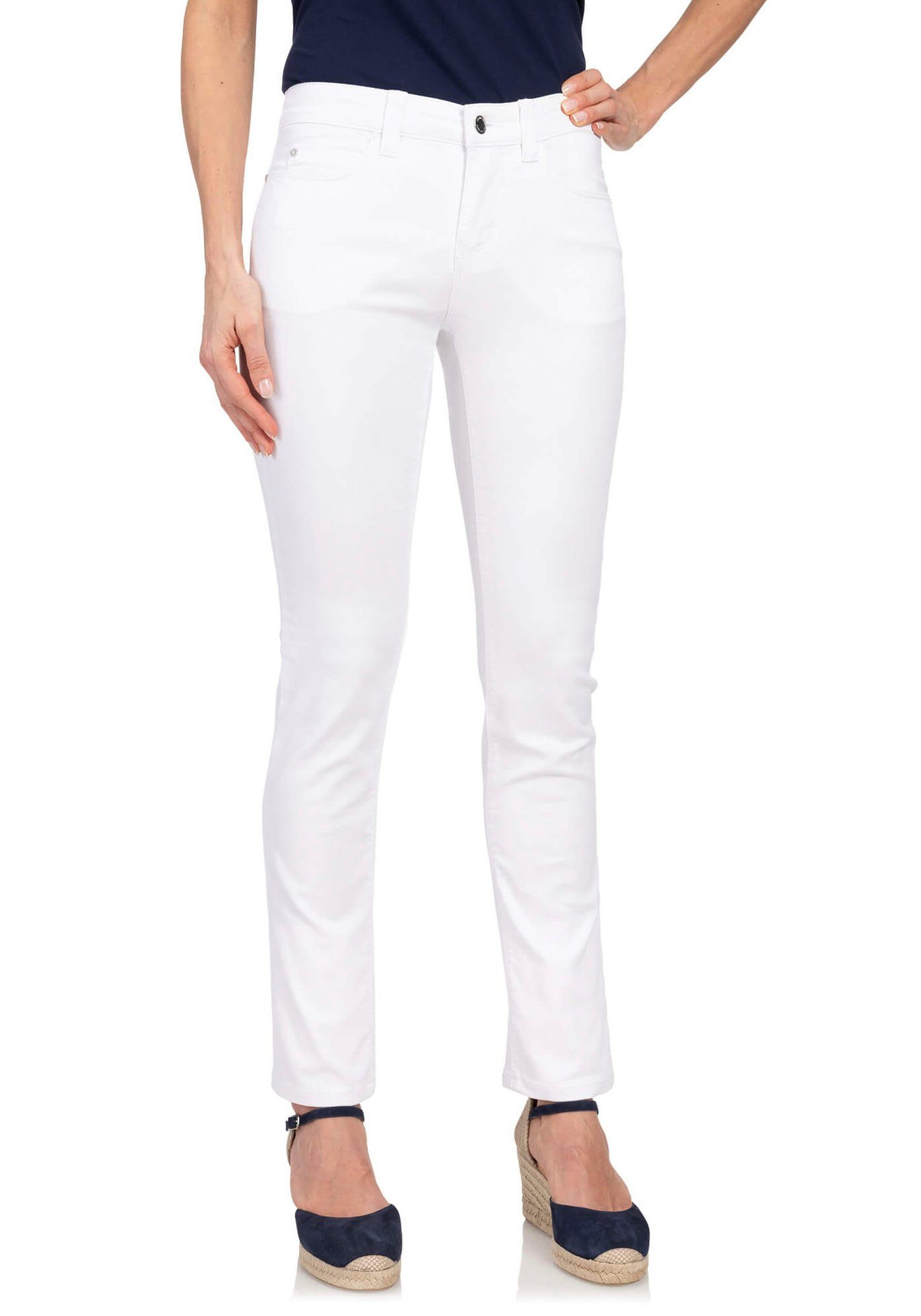 wonderjeans Slim-fit-Jeans Classic-Slim Klassischer white gerader denim Schnitt