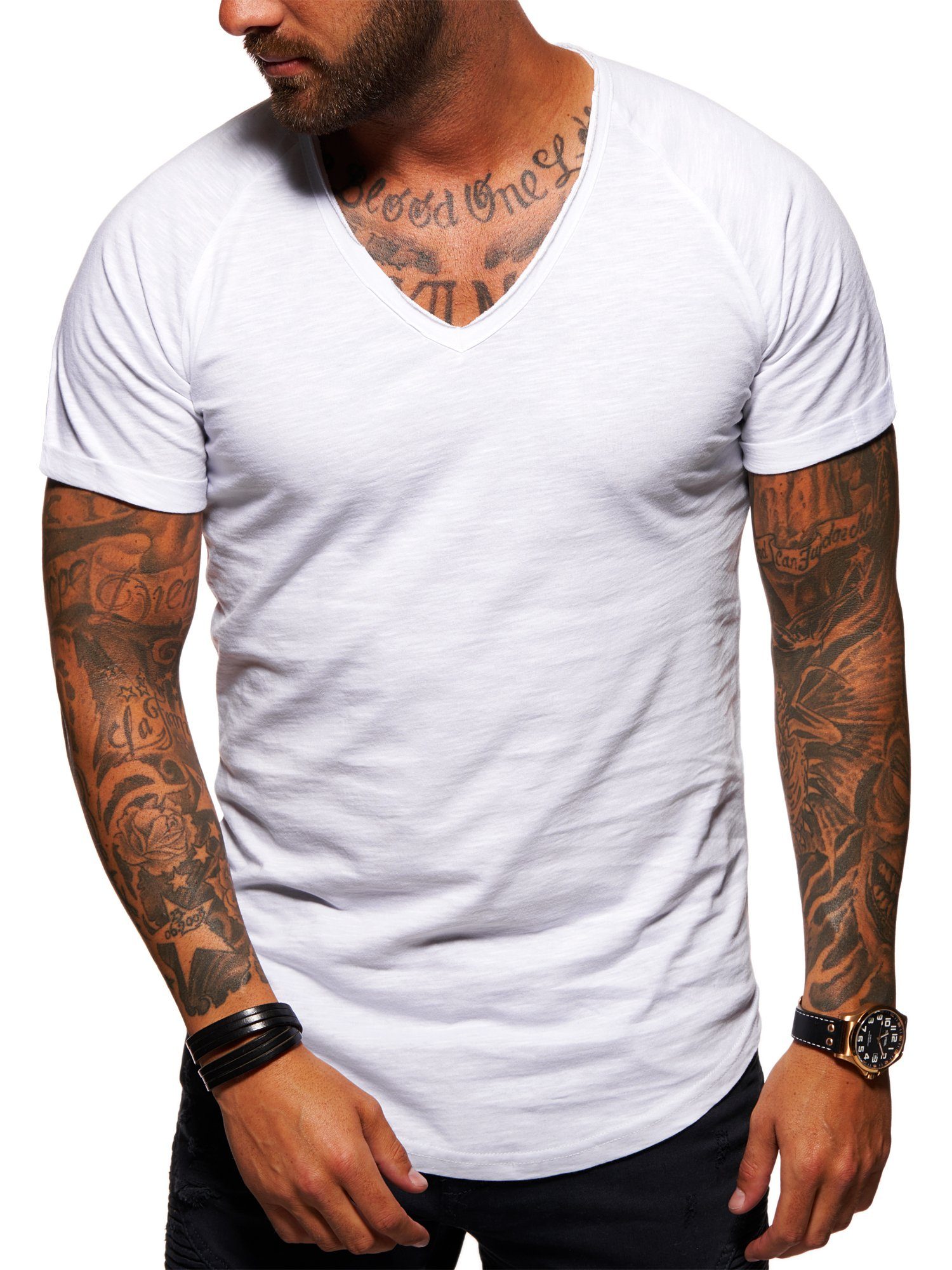 Style-Division T-Shirt SDSALEM Basic im Oversize-Look Weiß
