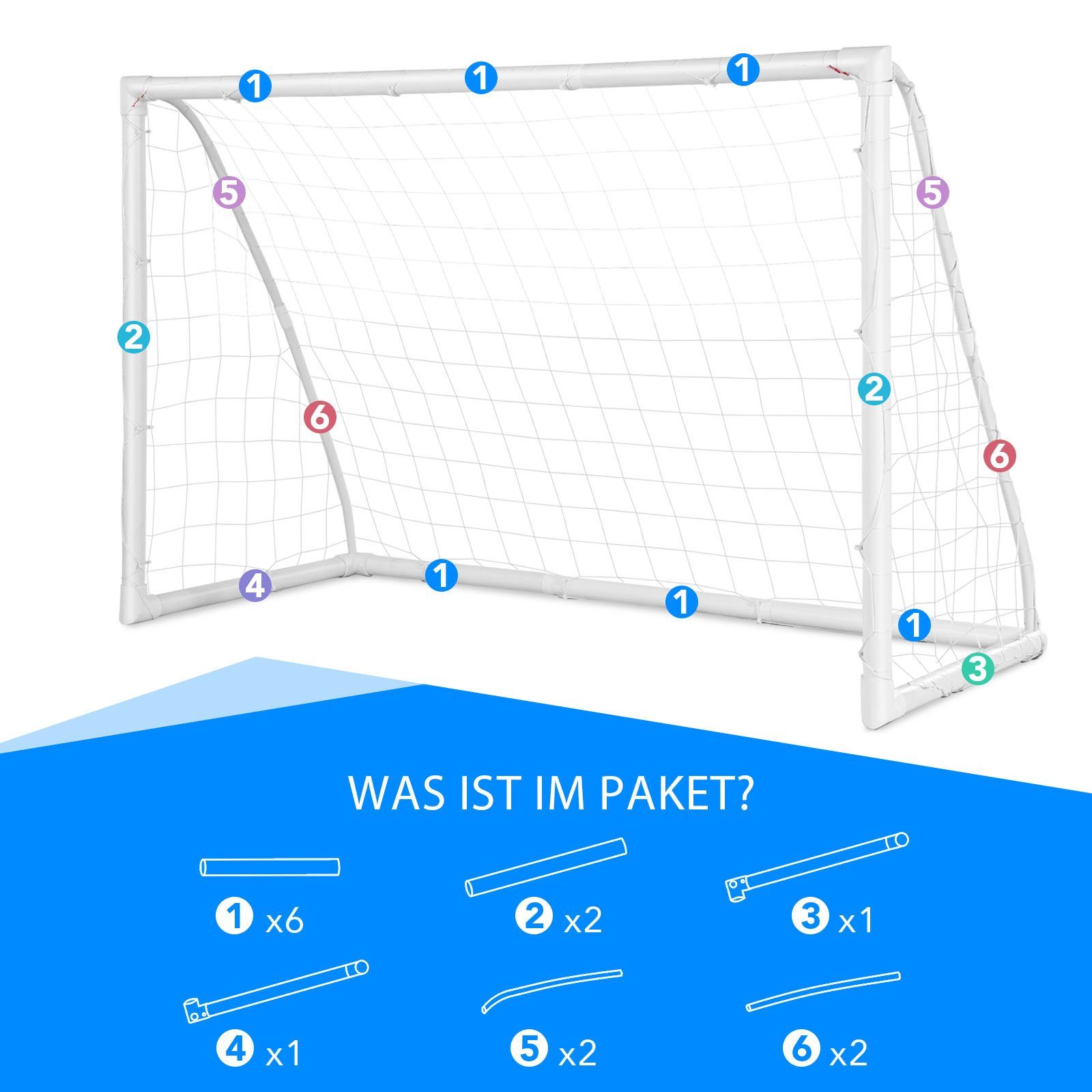 COSTWAY Fußballtor, 183 x 80 x 118,5 cm, für Kinder, Garten, outdoor