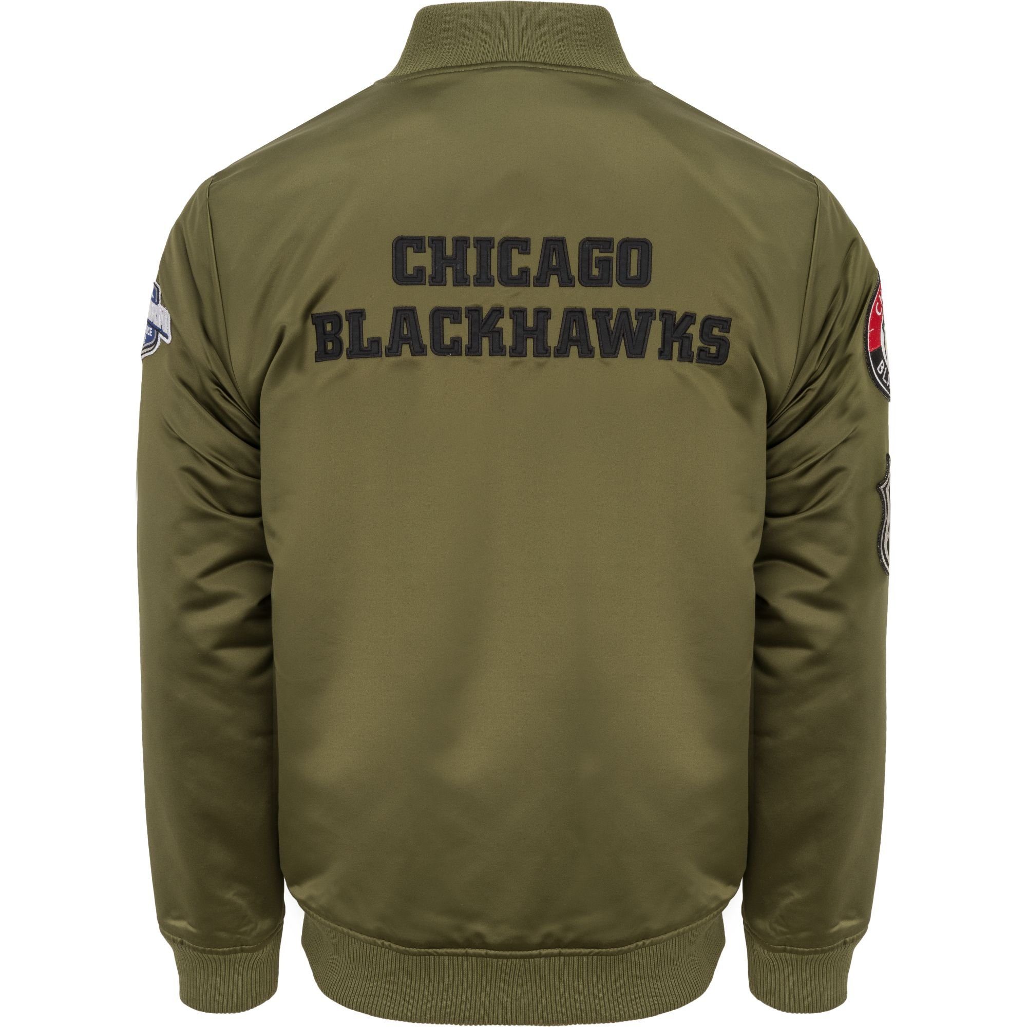 PATCHES & Chicago Mitchell Blackhawks Bomberjacke Satin Ness