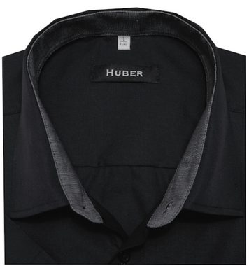 Huber Hemden Kurzarmhemd HU-0194 Kent-Kragen, Kontrast, Kurzarm, Regular-gerader Schnitt, Made in EU