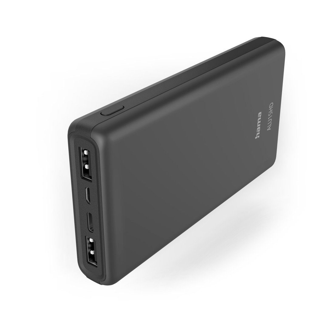Powerbank 3 1x (3,7 Pack, USB-A, V) leicht 15000 Ladekabel, klein, Hama USB-C, mAh Ausgänge Power anthrazit 2x