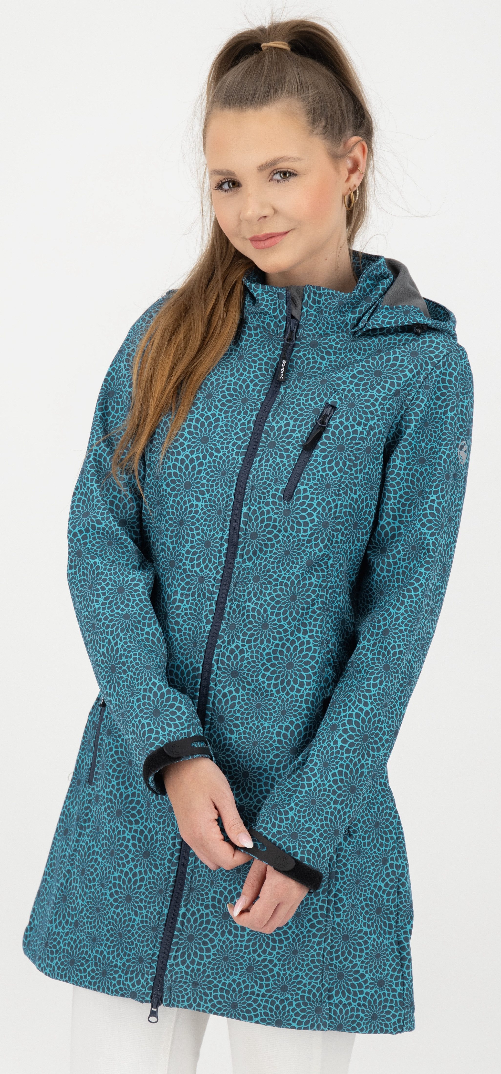 DEPROC Active Softshelljacke SHELBY LONG leichter Softshell Kurzmantel mit abnehmbarer Kapuze