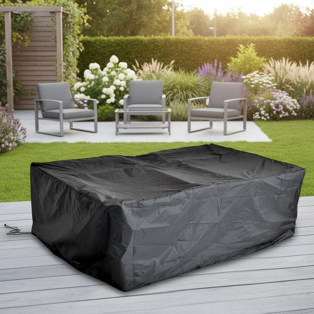 Feel2Home Gartenmöbel-Schutzhülle Abdeckung für Sitzgruppe 135x132x78 cm, PE-Gewebe, wetterfest, Schwarz (1-St., Premium-Schutzhülle), 100% Polyethylengewebe