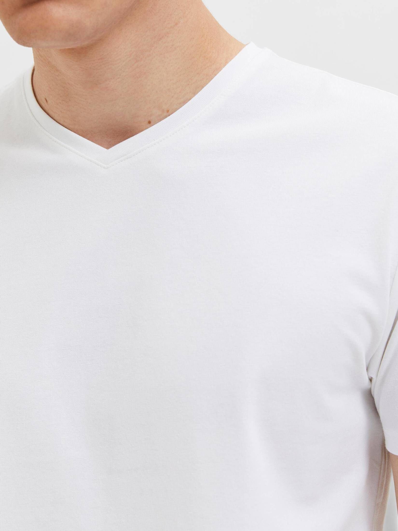 HOMME (1-tlg) SELECTED AEL Herren weiss T-Shirt (10) SORONA T-Shirt