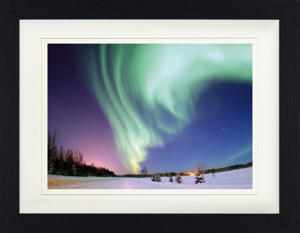 1art1 Poster Polarlichter Gerahmtes Bild Mit Edlem Passepartout