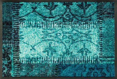 Fußmatte Vintage Patches, wash+dry by Kleen-Tex, rechteckig, Höhe: 7 mm, Schmutzfangmatte, modernes Patchwork Design, rutschhemmend, waschbar